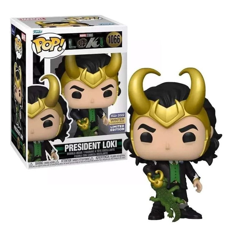 FUNKO POP Marvel #1066 President Loki - Limited Winter Edition 2022 - Bobble Head - NEU