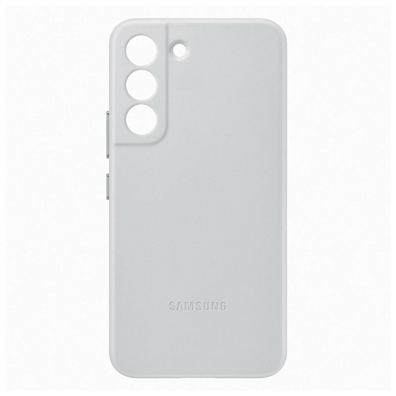 Original Samsung Leather Cover Hülle EF-VS901 für Galaxy S22 Light Gray Grau