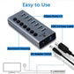 USB Hub Active 3.0 with Power Supply 7 in 1 Adapter Docking Station