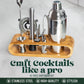 Mixology & Craft Cocktail Shaker Set - Edelstahl  & Holzständer (Bambus) - NEU in OVP