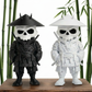 Samurai Totenkopf Figure Ninja 3D  PLA – schwarz & weiß zur Auswahl – Skull Deko Statue