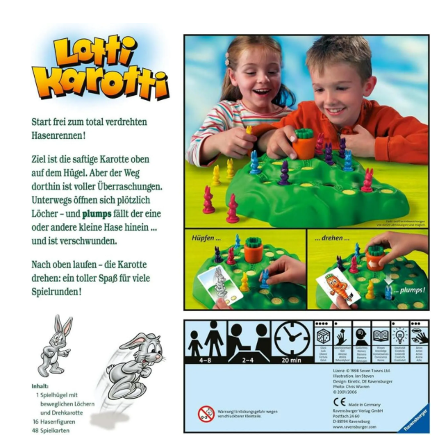 Ravensburger 22343 Lotti Karotti Kinderspiel 2-4 Spieler ab 4 Jahre - NEU