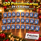 Pokémon Adventskalender-Füllung – 120 Original Pokemon Karten – 24x5 Karten mit Holo/Reverse-Holo - inkl. Poketon Visitenkarte