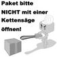Paketaufkleber lustig funny Kettensäge vorsichtig öffnen (12 Stück) selbstklebend