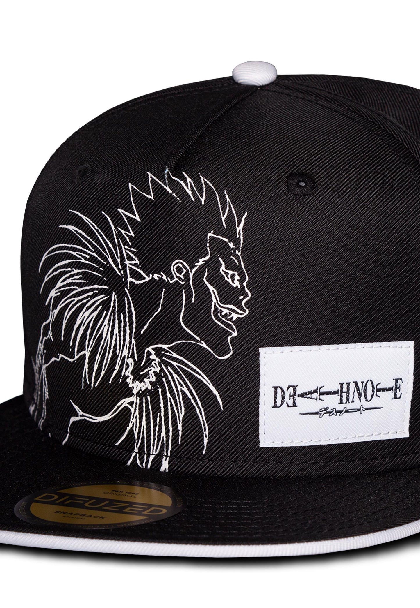 Death Note Ryuk Line Art Black and White - Snapback Cap Mütze Basecap - verstellbar
