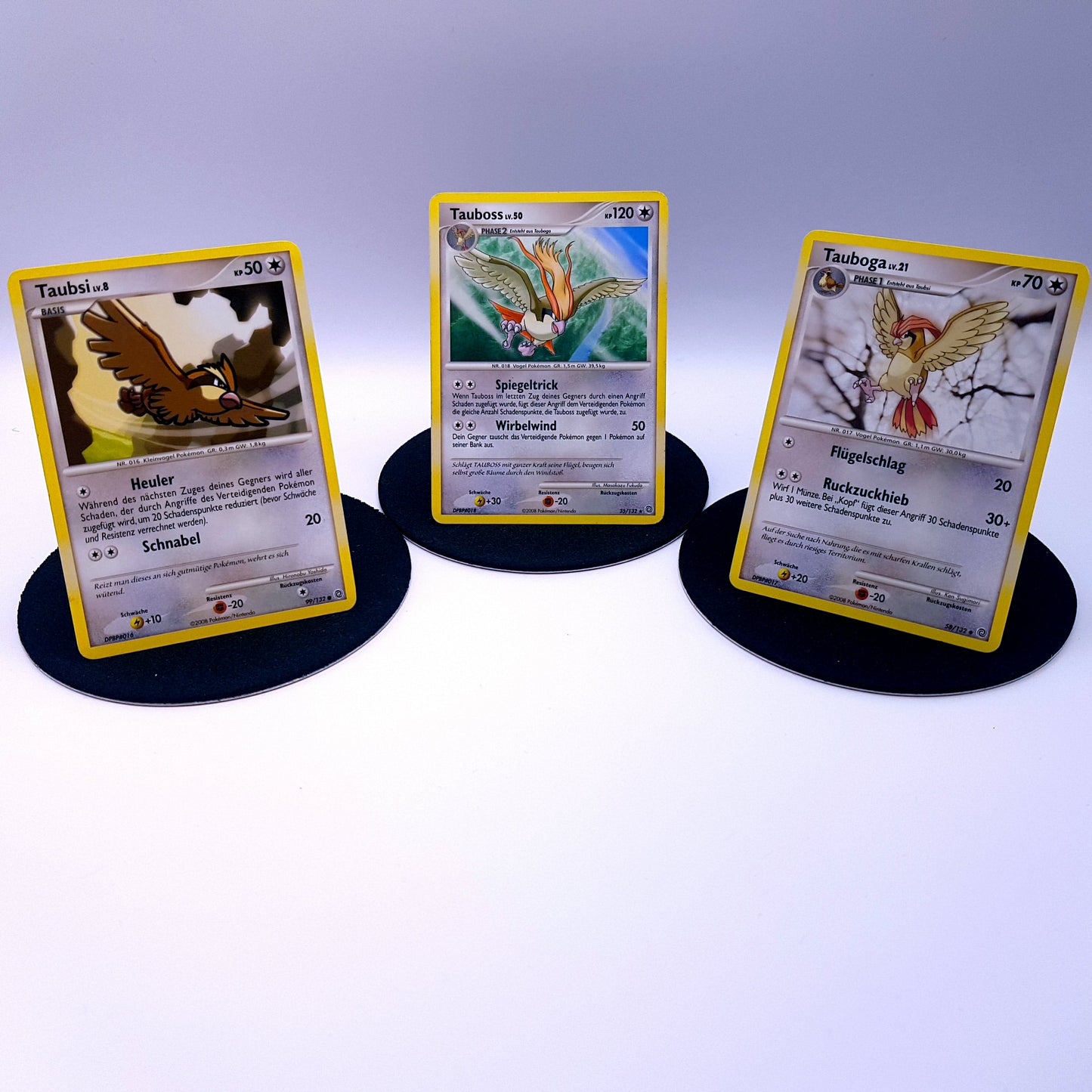 Pokemon Karten Taubsi 99/132 Tauboga 58/132 Tauboss 35/132 Diamant & Perl 2008