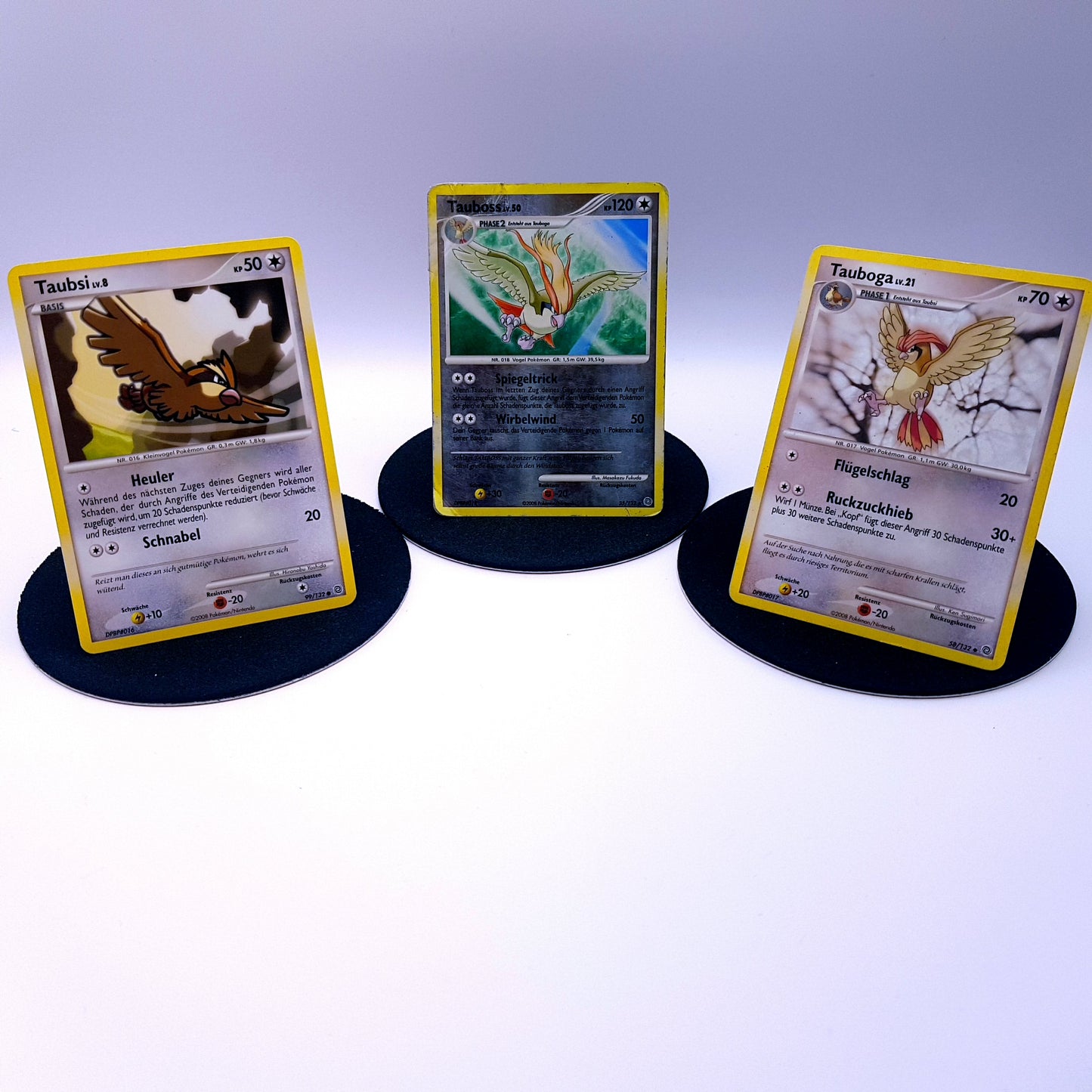 Pokemon Karten Taubsi 99/132 Tauboga 58/132 Tauboss 35/132 holo Diamant & Perl 2008