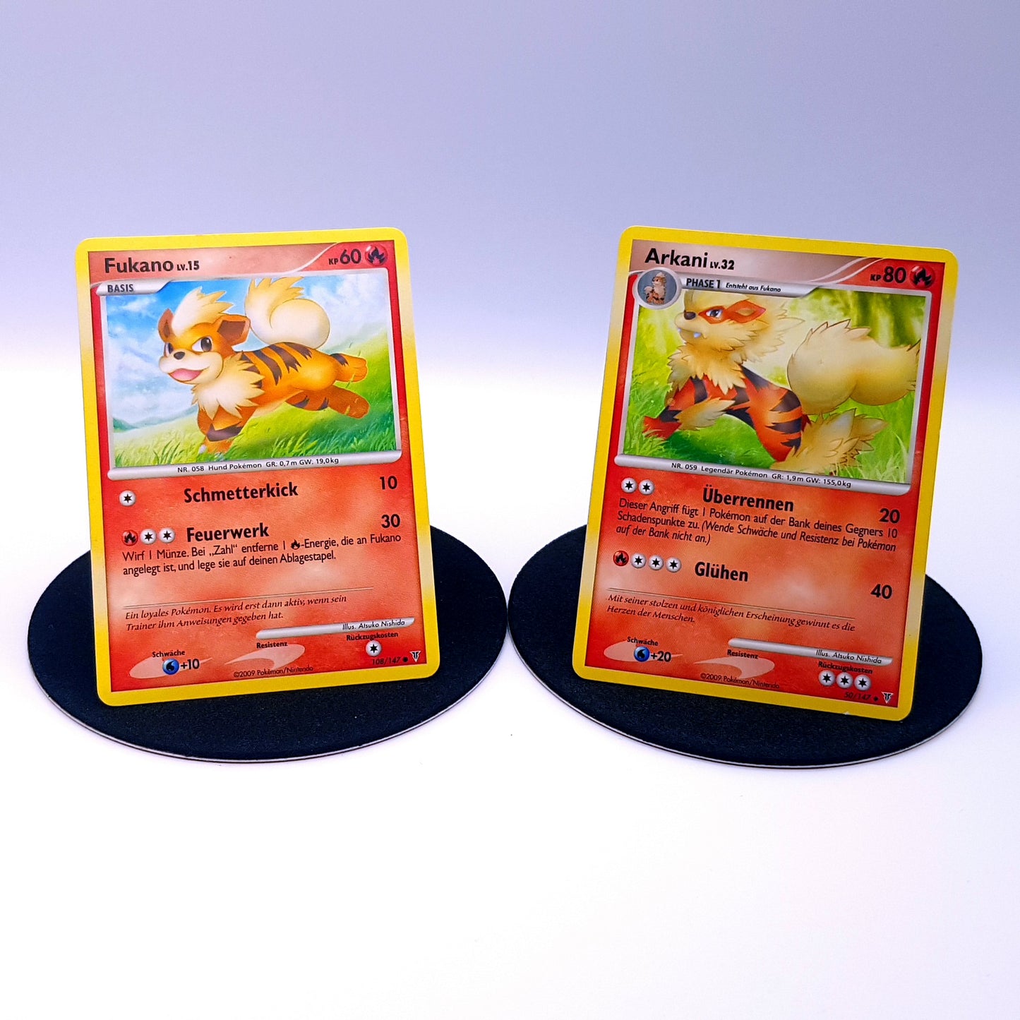 Pokemon Karten Fukano 108/147 Arkani 50/147 Platin 2009 near mint