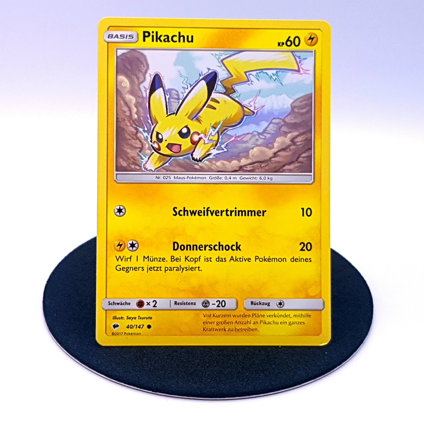 Pokemon Karte Pikachu 40/147 Sonne & Mond 2017 mint