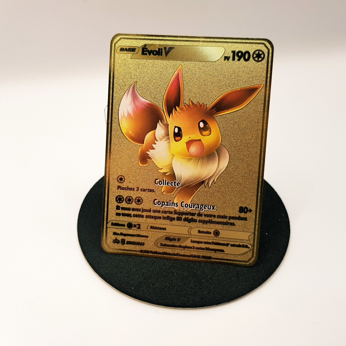 Evoli Pokemon Gold Karte Deko Metall im Ultra Pro Toploader