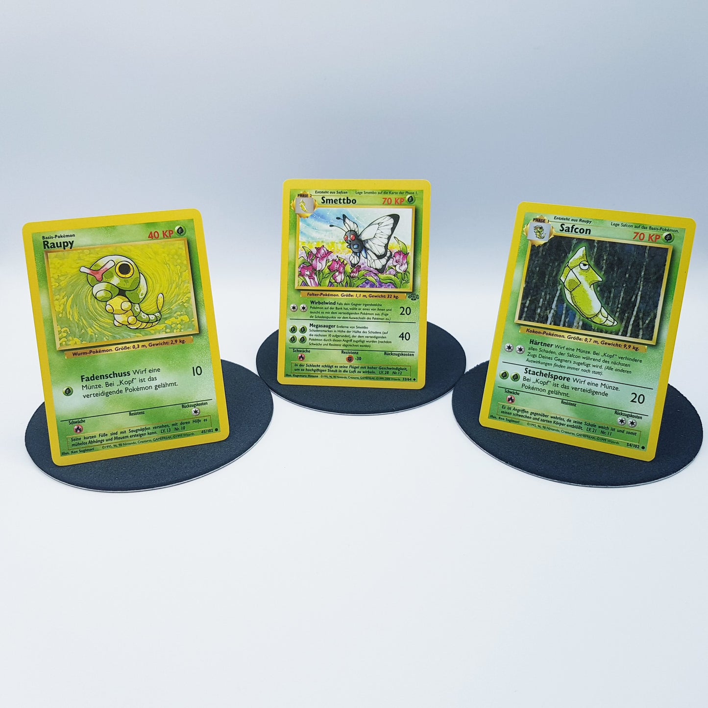 Pokemon Karten Raupy 45/102 Safcon 54/102 Smettbo 33/64 1999 Mint
