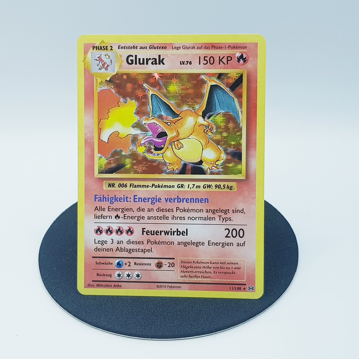 Pokemon Karte Glurak Charizard 11/108 rare holo XY Evolution Near Mint DE