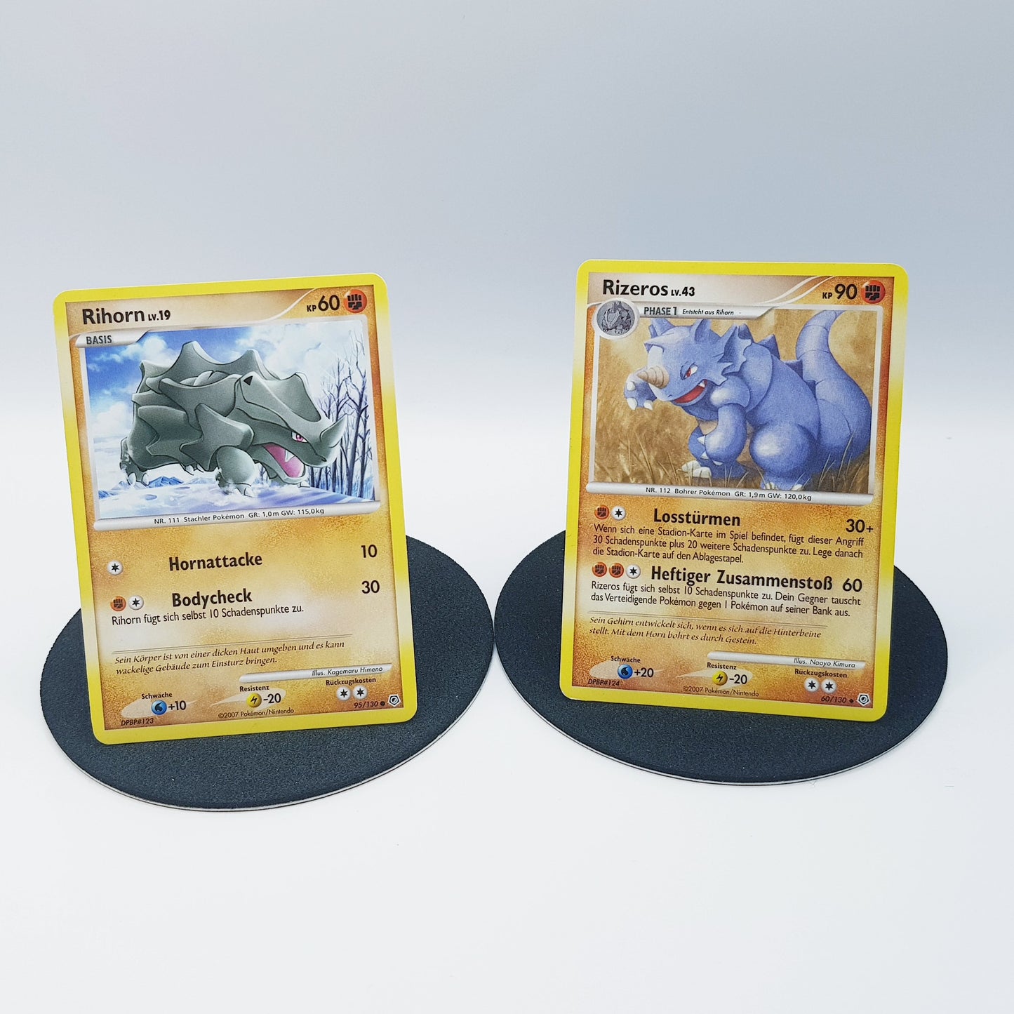Pokemon Karten Rihorn 95/130 & Rizeros 60/130 Near Mint 2007 DE