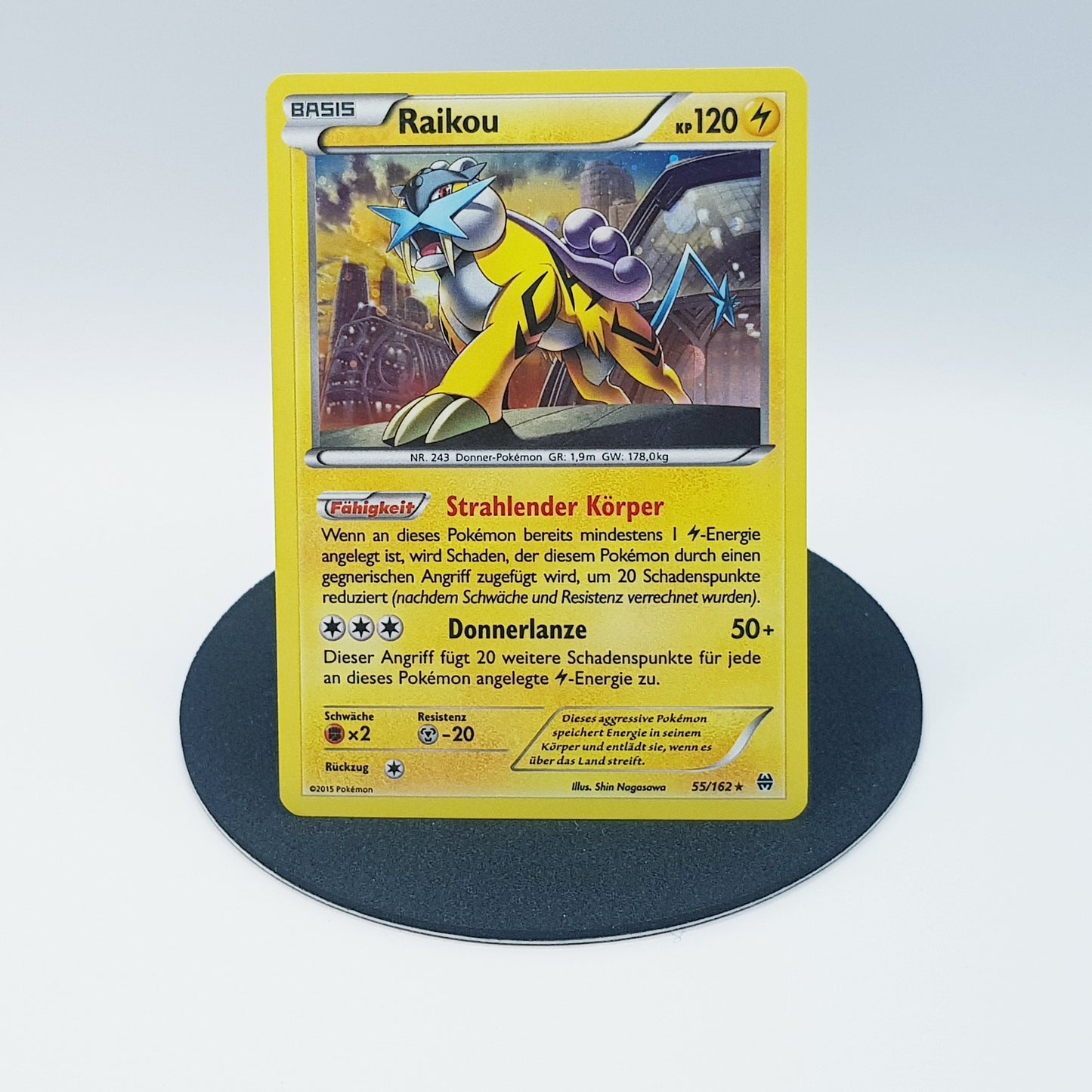 Pokemon Karte Raikou 55/162 rare holo XY Turbostart 2015 Mint DE