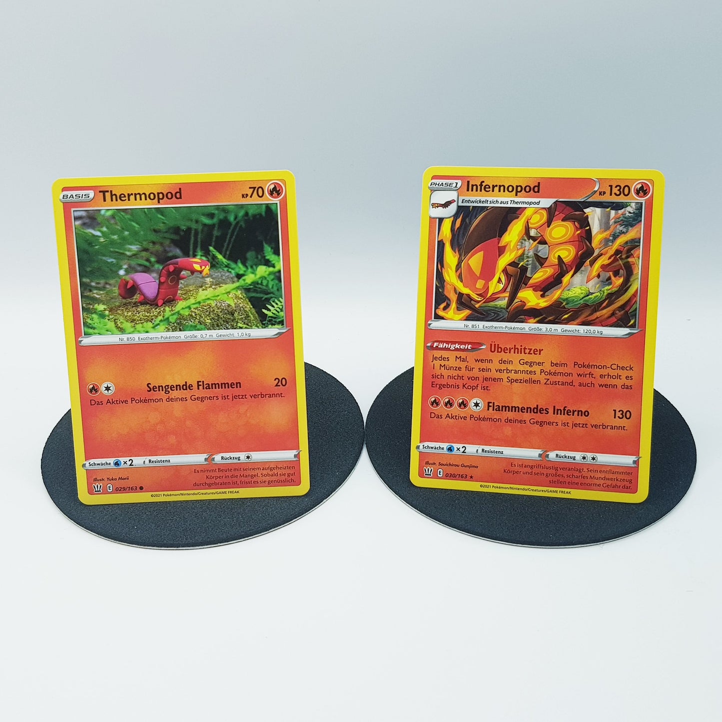 Pokemon Karten Thermopod 029/163 & Infernopod 030/163 rare Kampfstile 2021 Mint DE