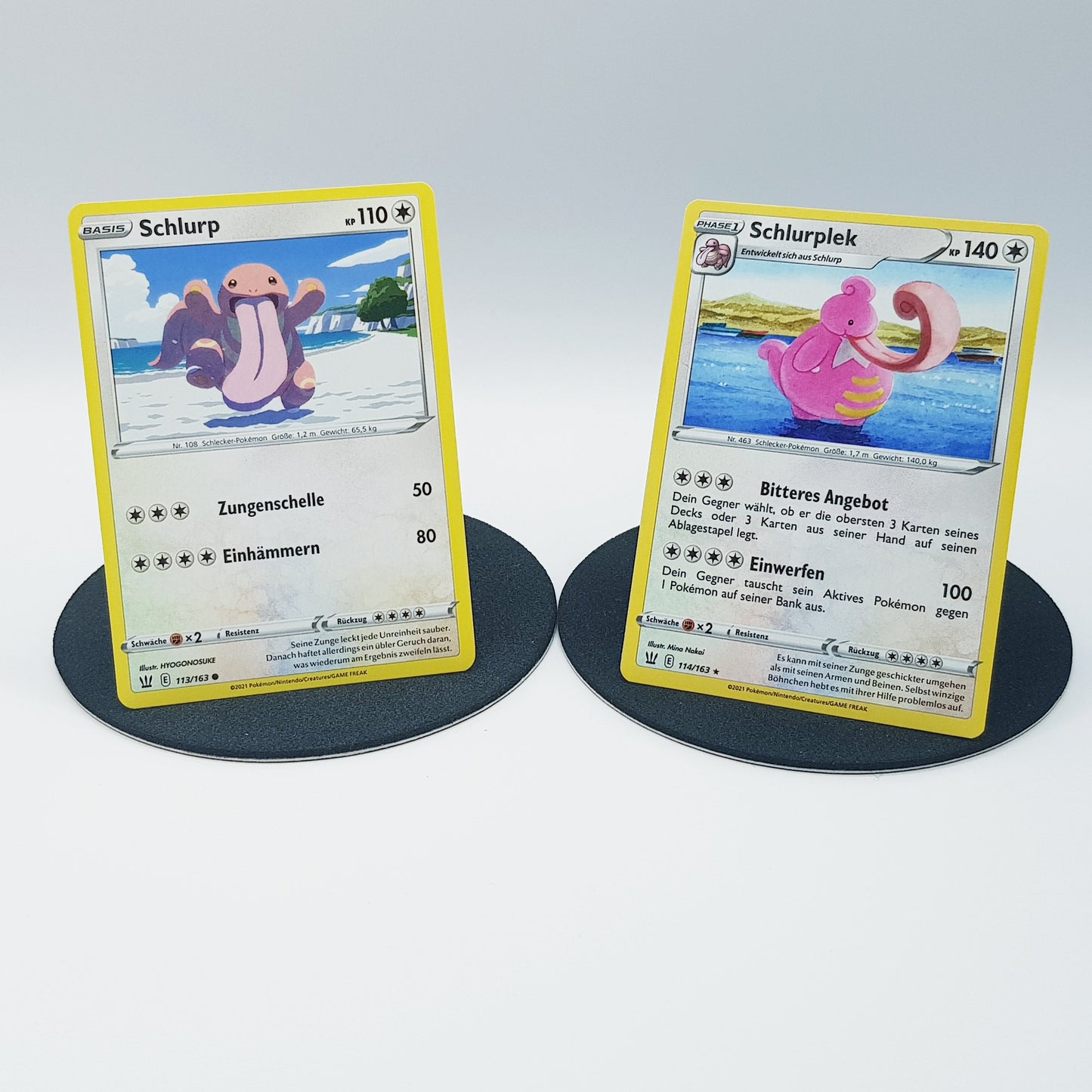 Pokemon Karten Schlurp 113/163 & Schlurplek 114/163 Mint DE