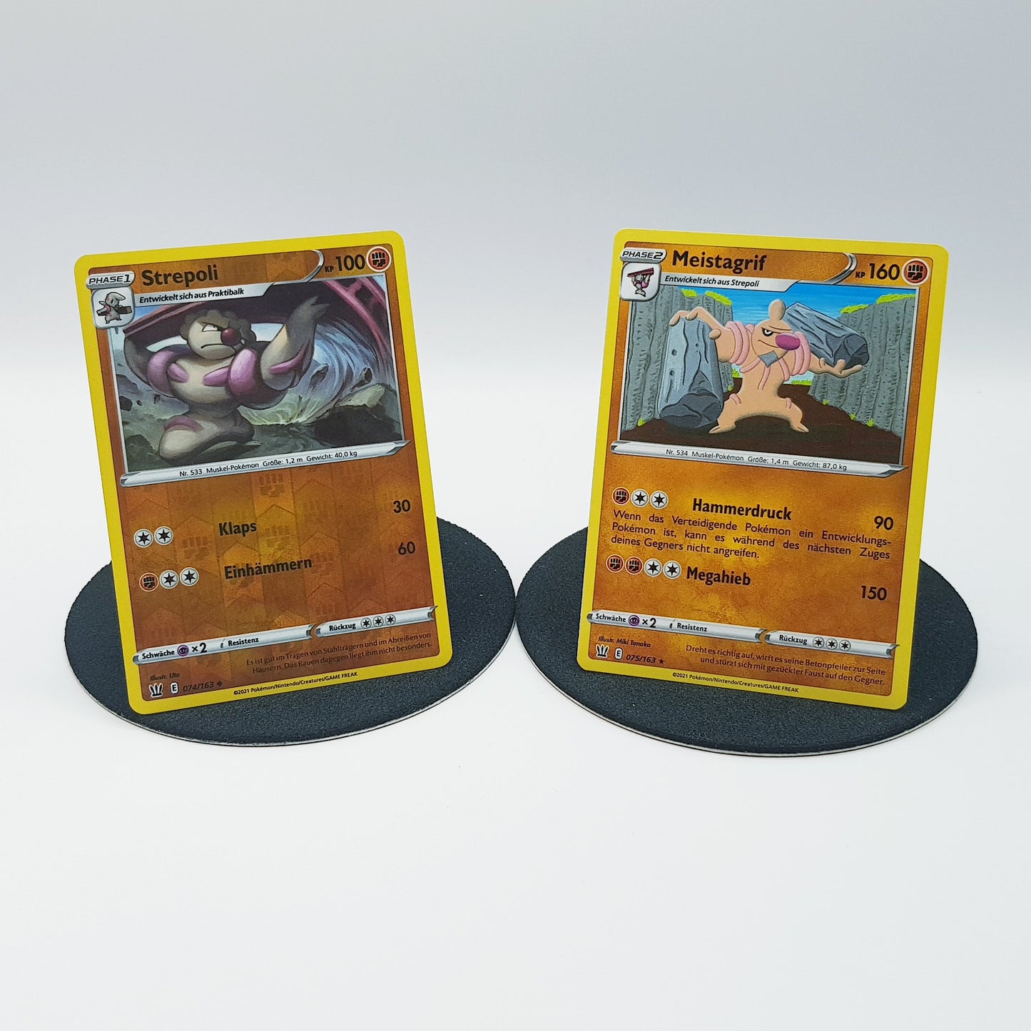 Pokemon Karten Strepoli 74/163 holo Meistagrif 75/163 rare Mint DE