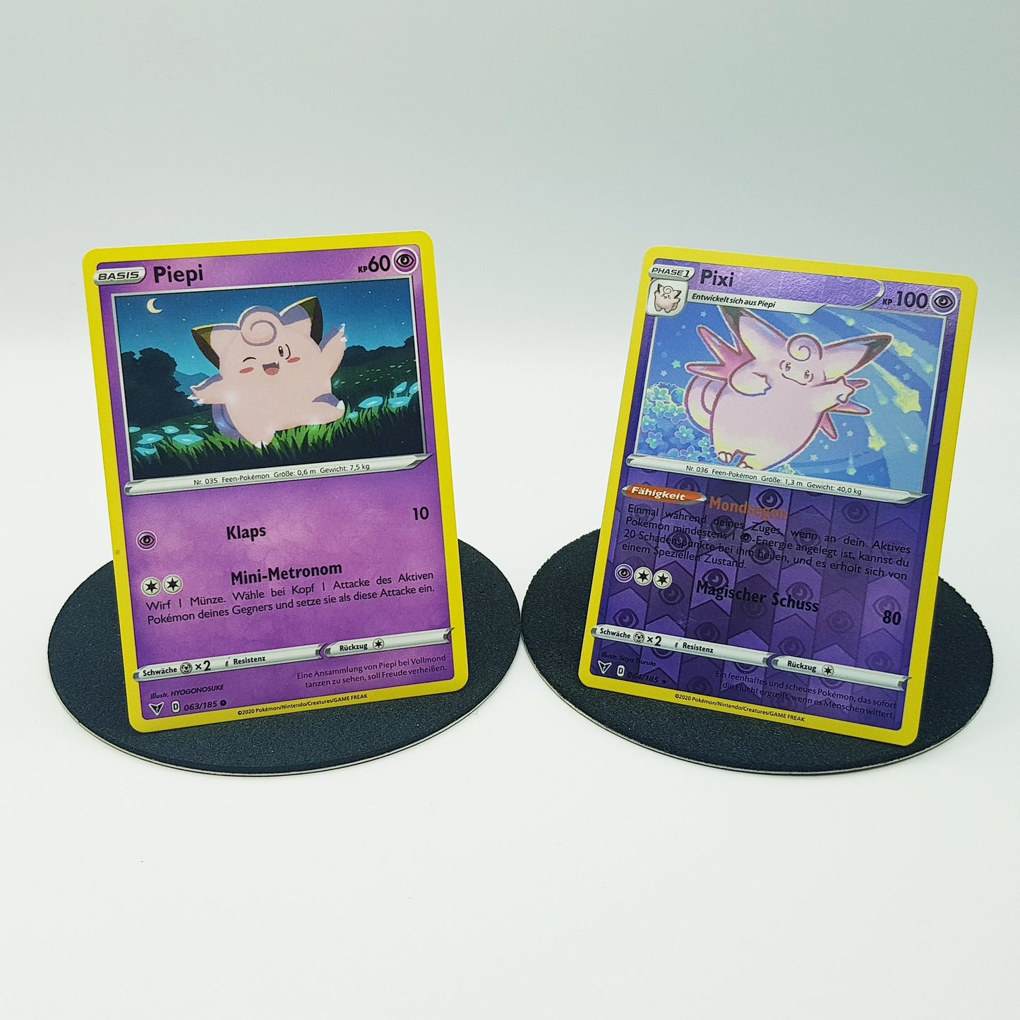Piepi 063/185 & Pixi 064/185 rare holo - Schwert & Schild - Farbenschock 2020 - DE - Pokemon