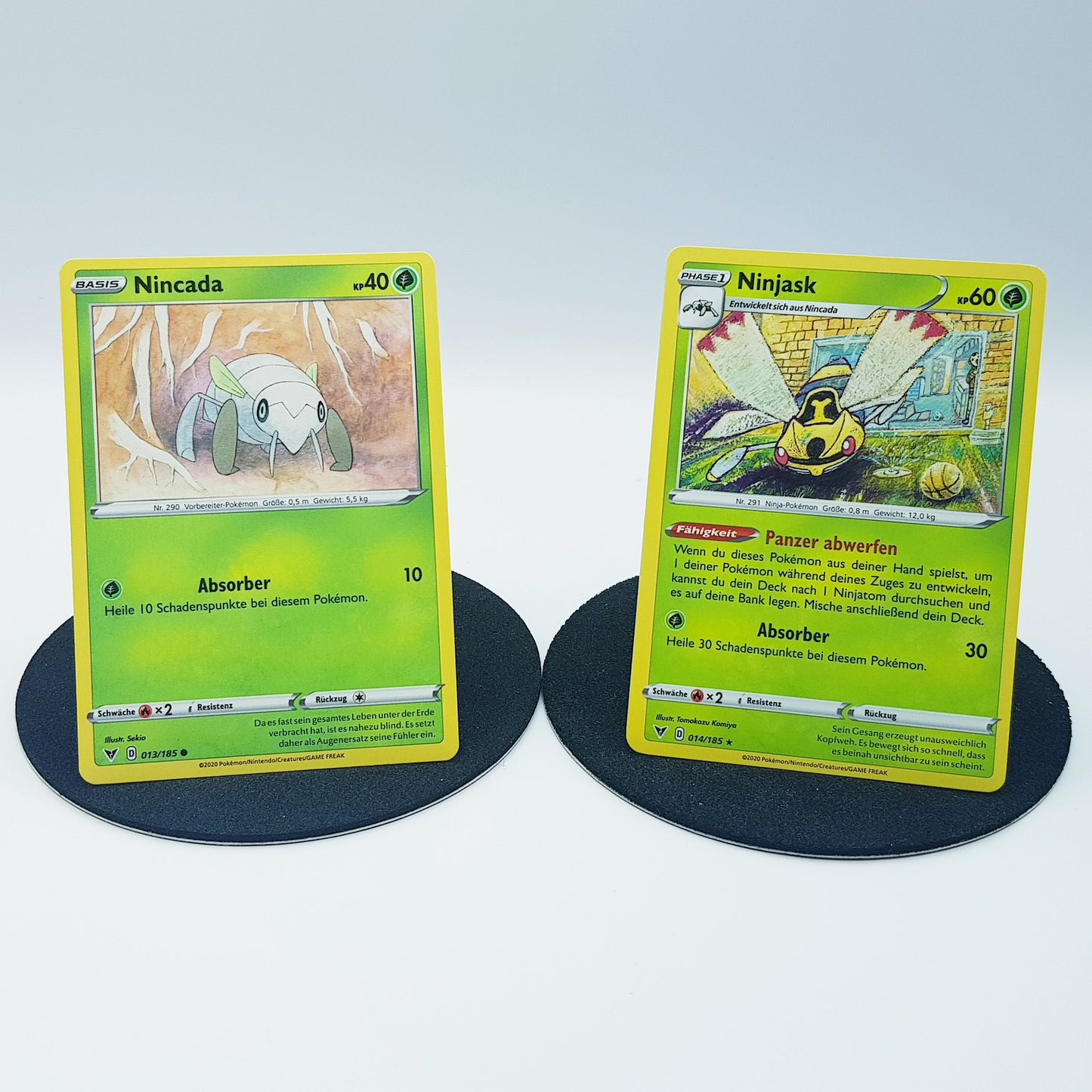 Nincada 013/185 & Ninjask 014/185 rare - Schwert & Schild - Farbenschock 2020 - DE - Pokemon