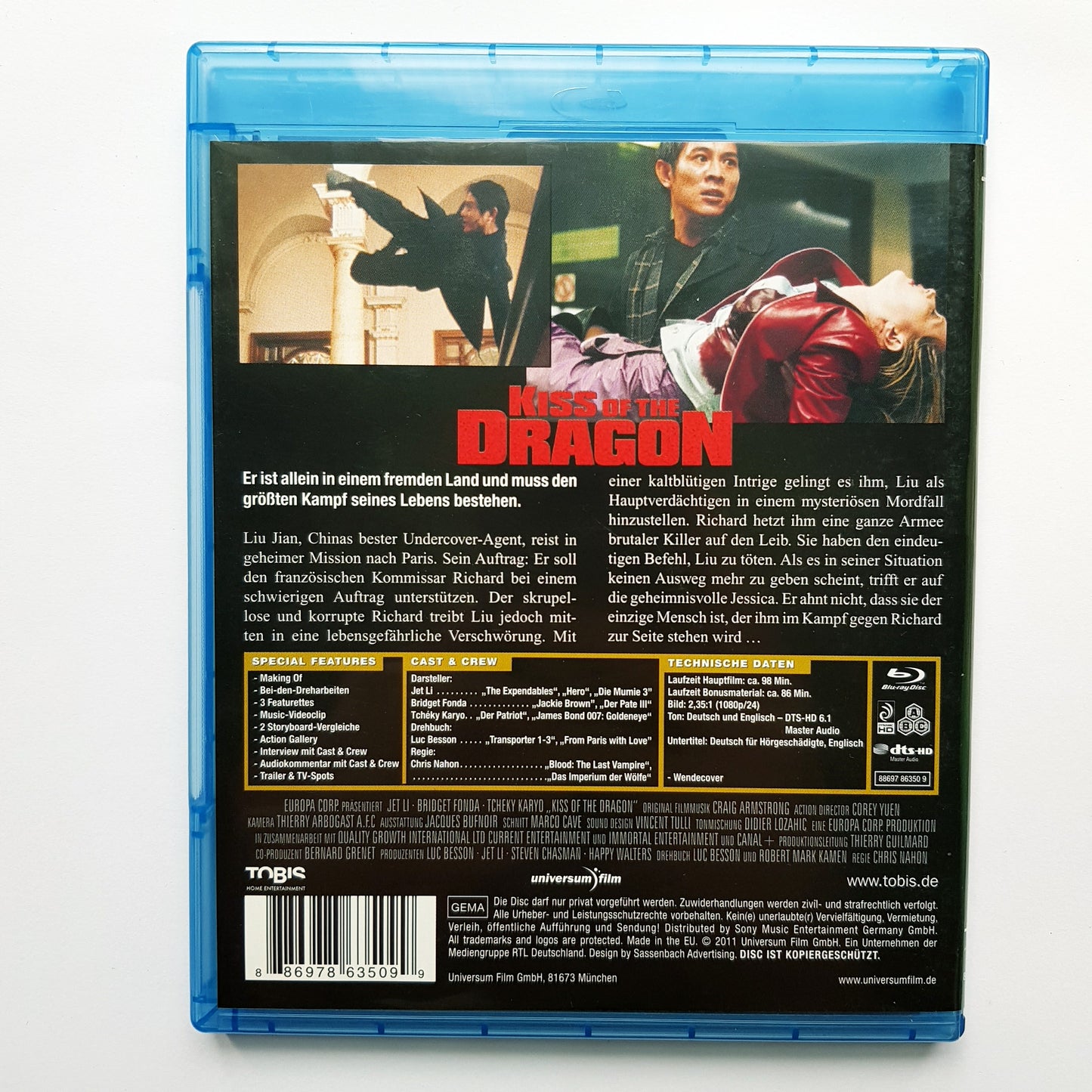 Kiss of the Dragon - ungekürzte uncut Fassung - Jet Li - Blu Ray Zustand sehr gut