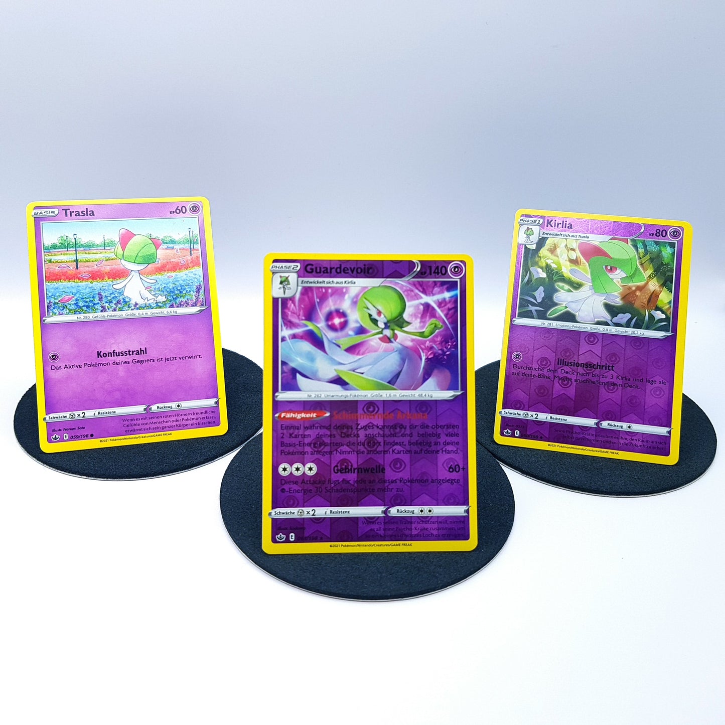 Trasla 059/198 Kirlia 060/198 Guardevoir 061/198 rare reverse holo SWSH Pokemon