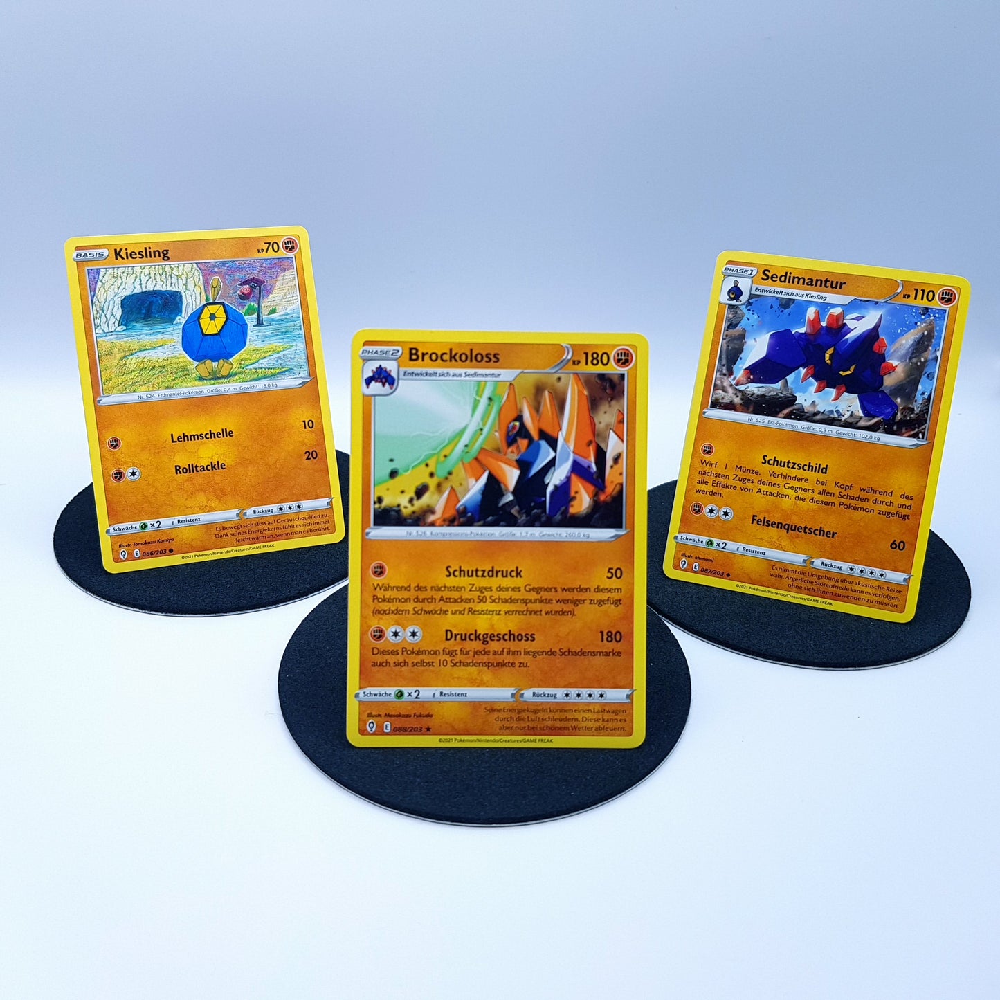 Kiesling 086/203 Sedimantur 087/203 Brockoloss 088/203 rare 2021 DE Pokemon