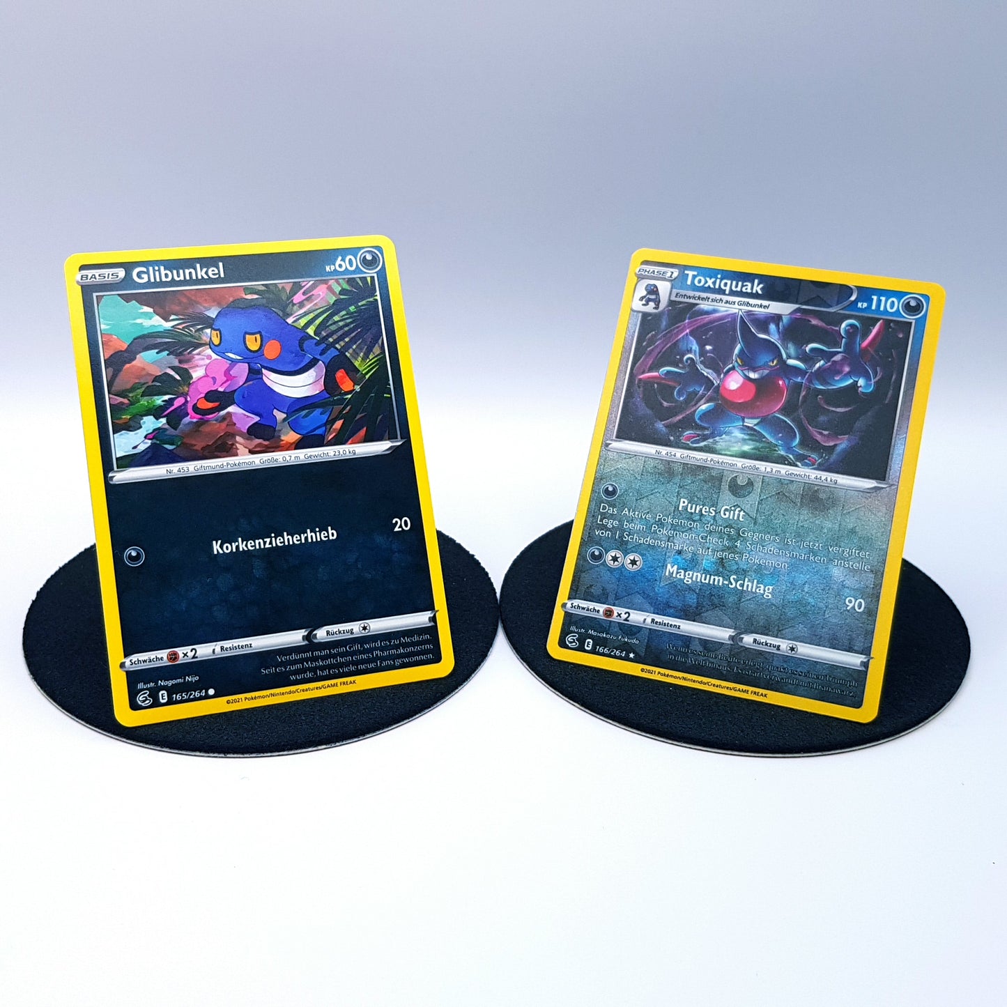 Glibunkel 165/264 Toxiquak 166/264 rare reverse holo Fusionsangriff 2019 Pokemon