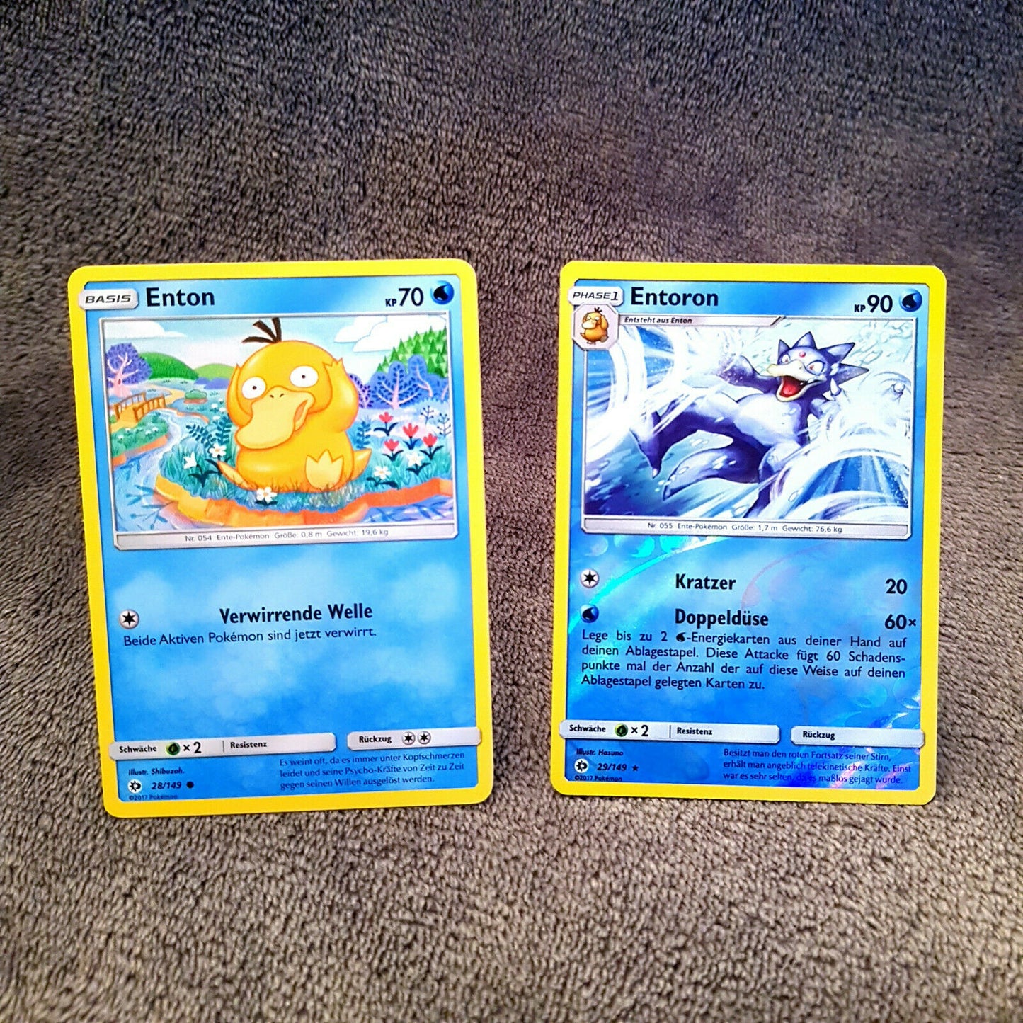 Pokemon - Enton 28/149 & Entoron 29/149 - Sonne & Mond 2017 - HOLO MINT