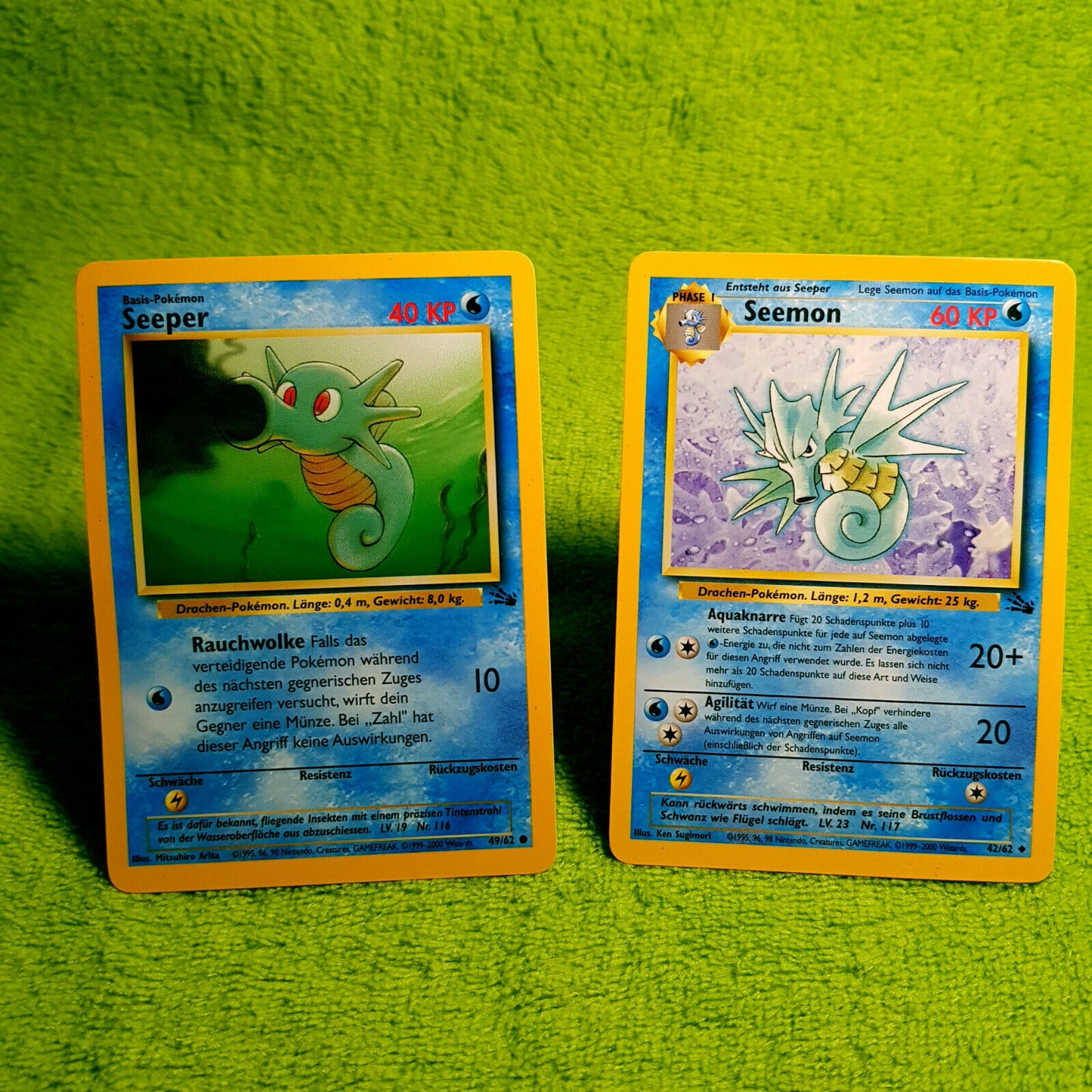 Pokemon - Seeper 49/62 & Seemon 42/62 - Fossil Set (1999) - MINT