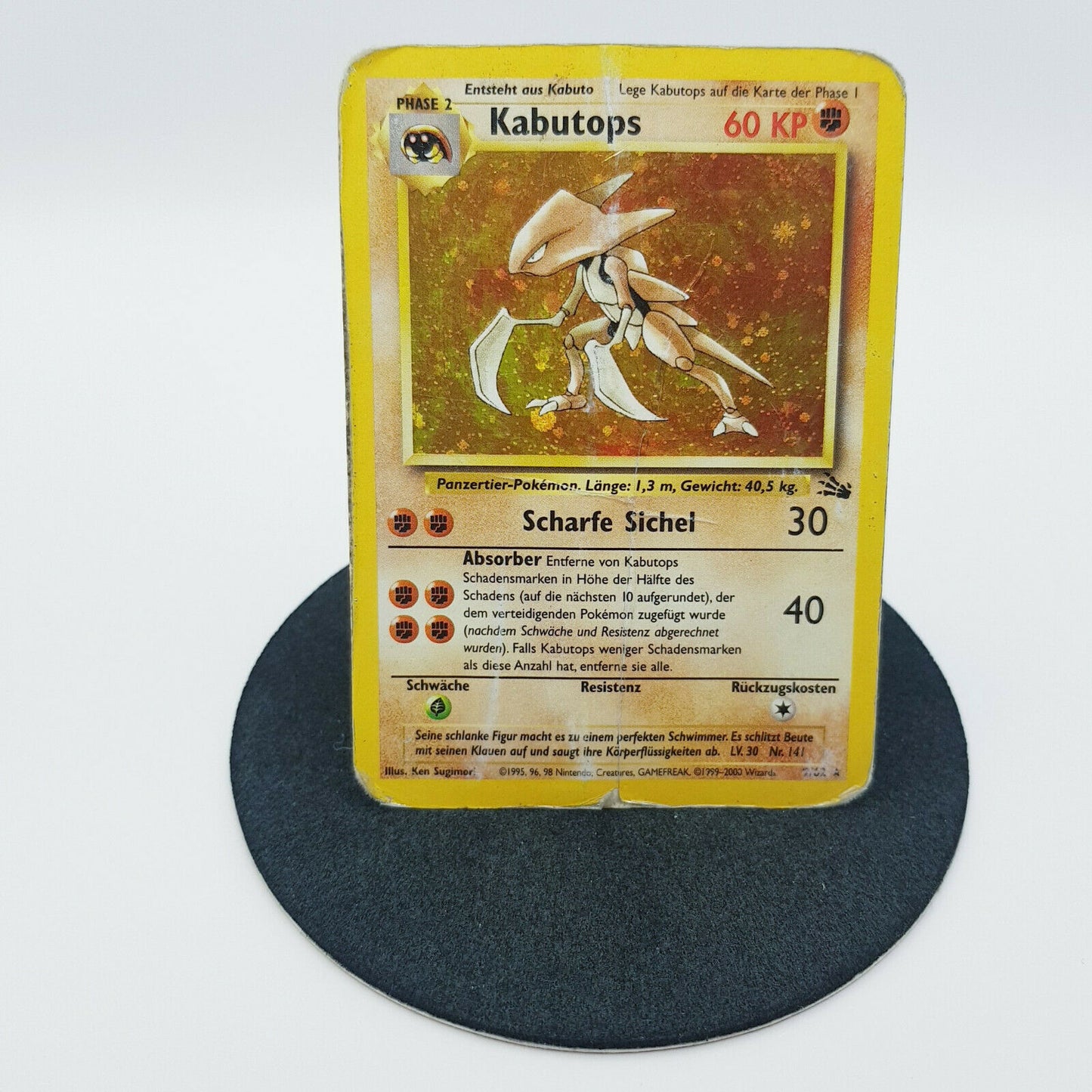 Pokemon Karten - Kabuto 50/62 1. Edition & Kabutops 9/62 Fossil Set 2000 deutsch
