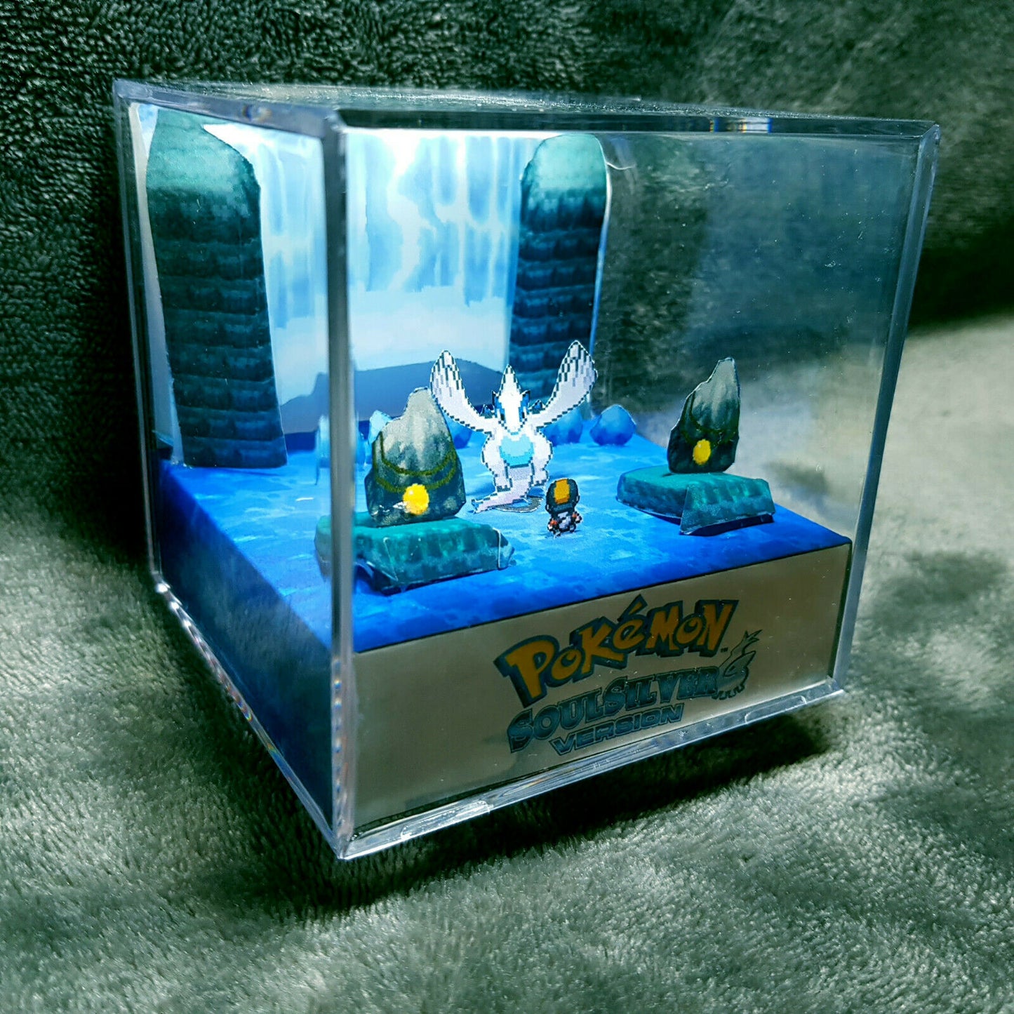 Pokemon Soulsiver Lugia 3D Cube Handmade Diorama - Gameboy - Fanart