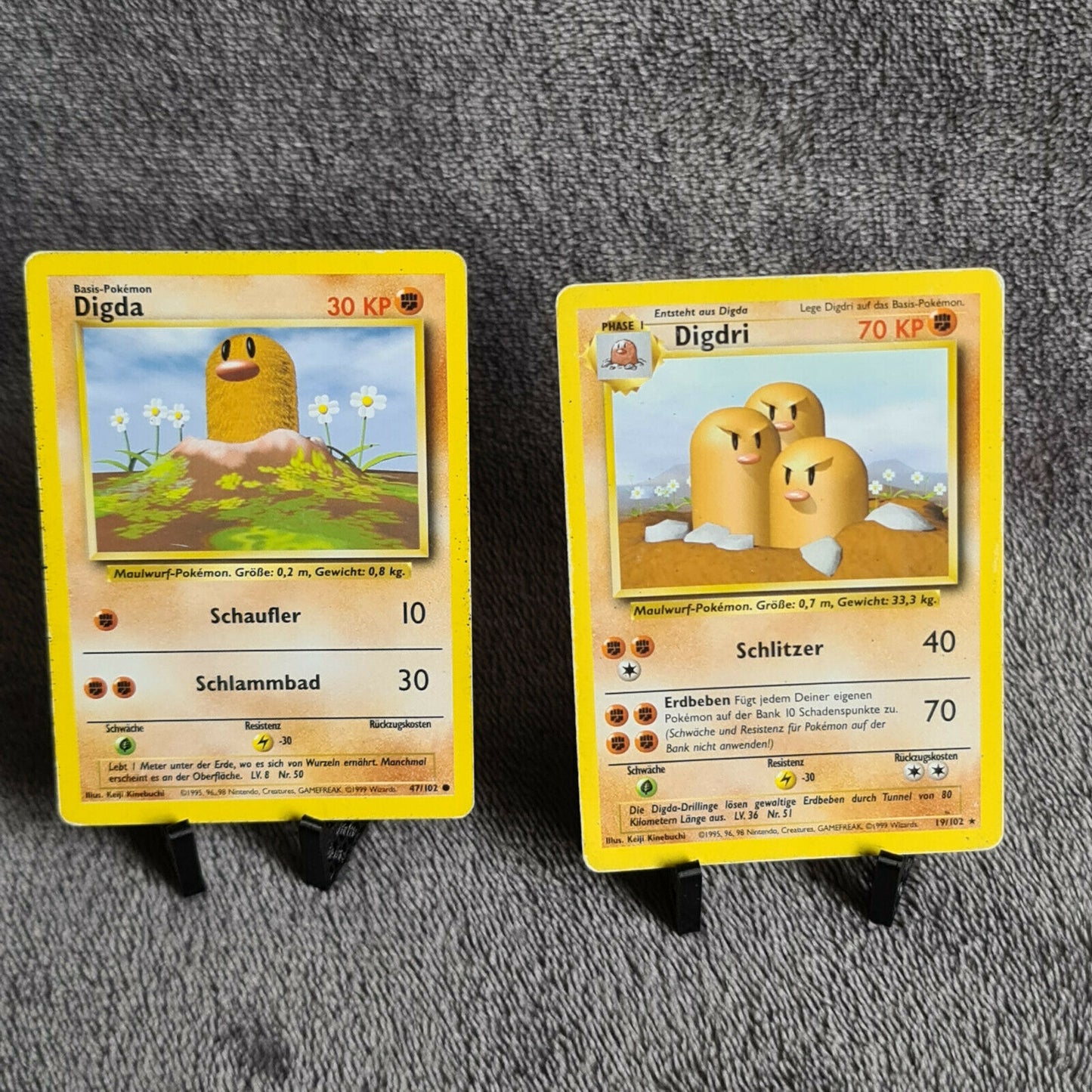 Pokemon Karten | Digda 47/102 | Digdri 19/102 | TCG | deutsch | 1999