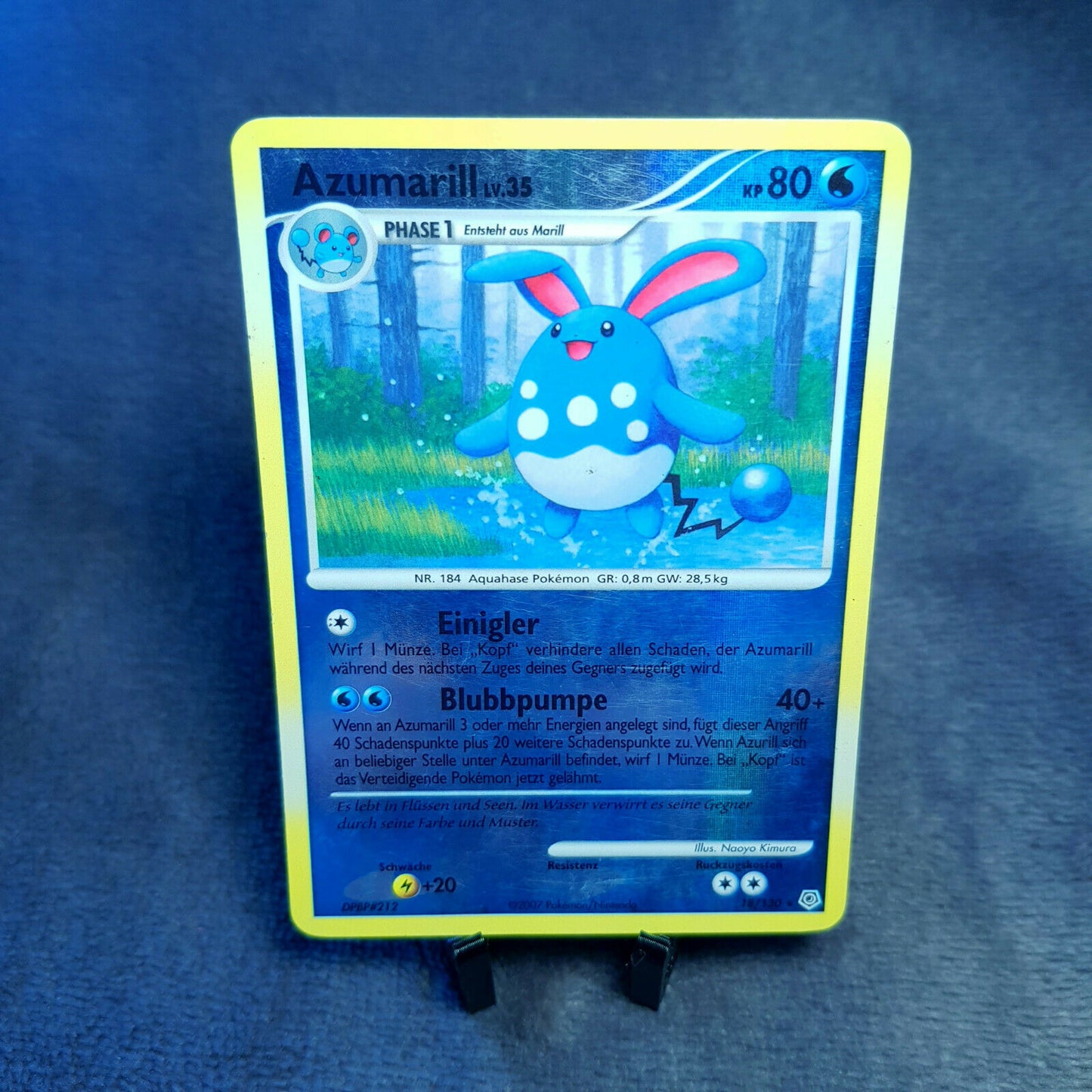 Pokemon - Azumarill 18/130 rare holo - TCG Diamant & Perl -  Near Mint - deutsch