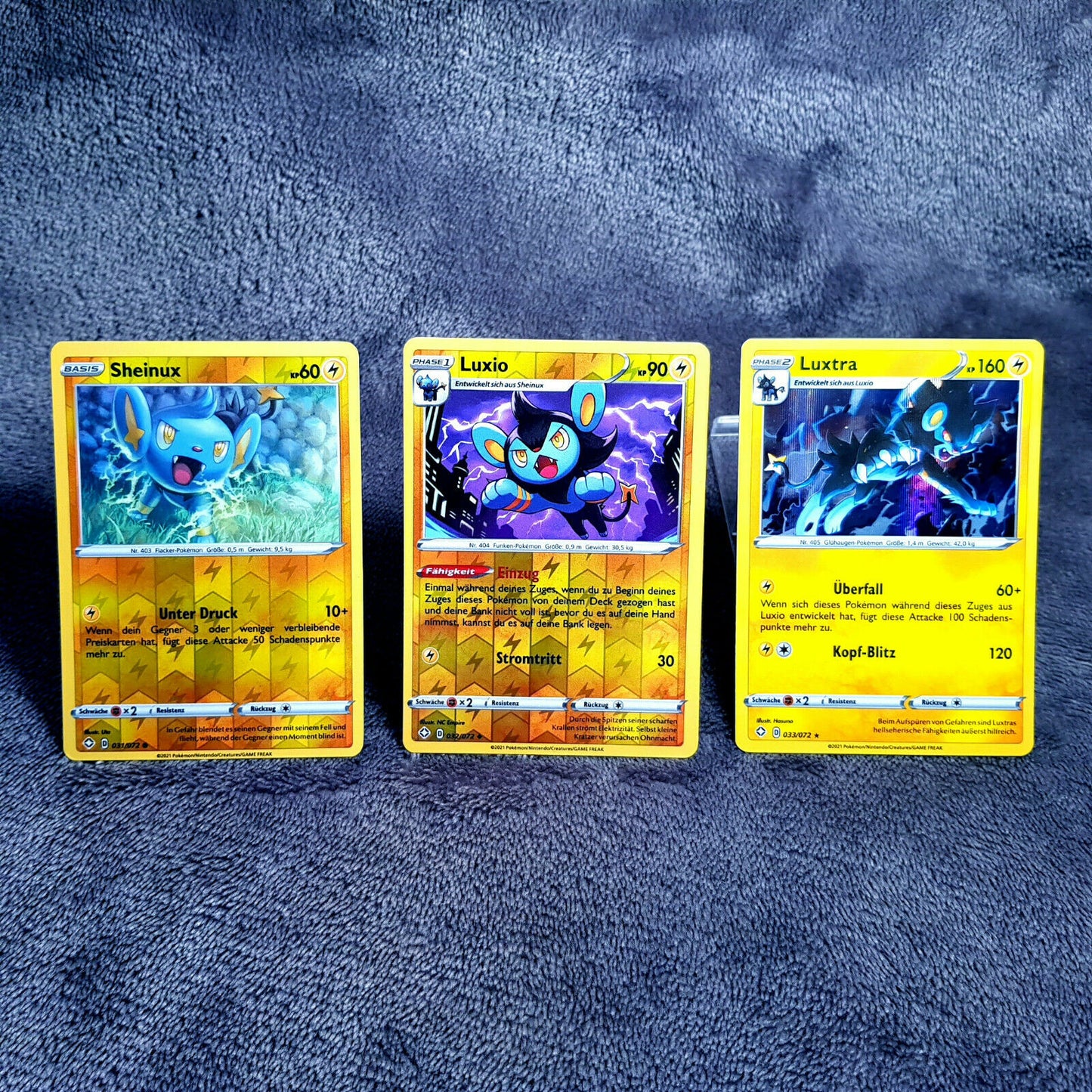 Pokemon - Sheinux 31/72 & Luxio 32/72 & Luxtra 33/72 - all HOLO - MINT