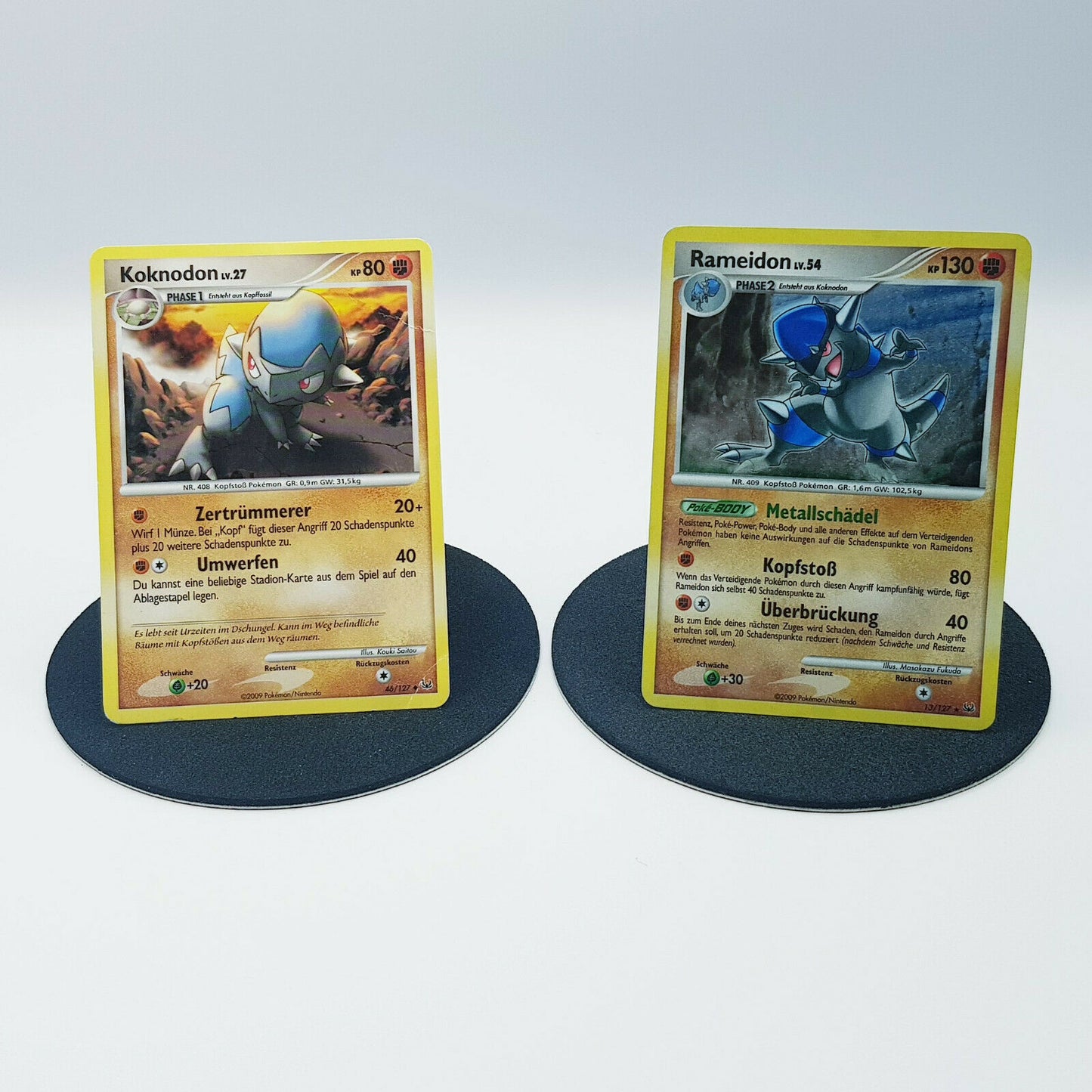 Pokemon Cards Koknodon 46/127 Rameidon 13/127 holo rare Platin 2009 near mint