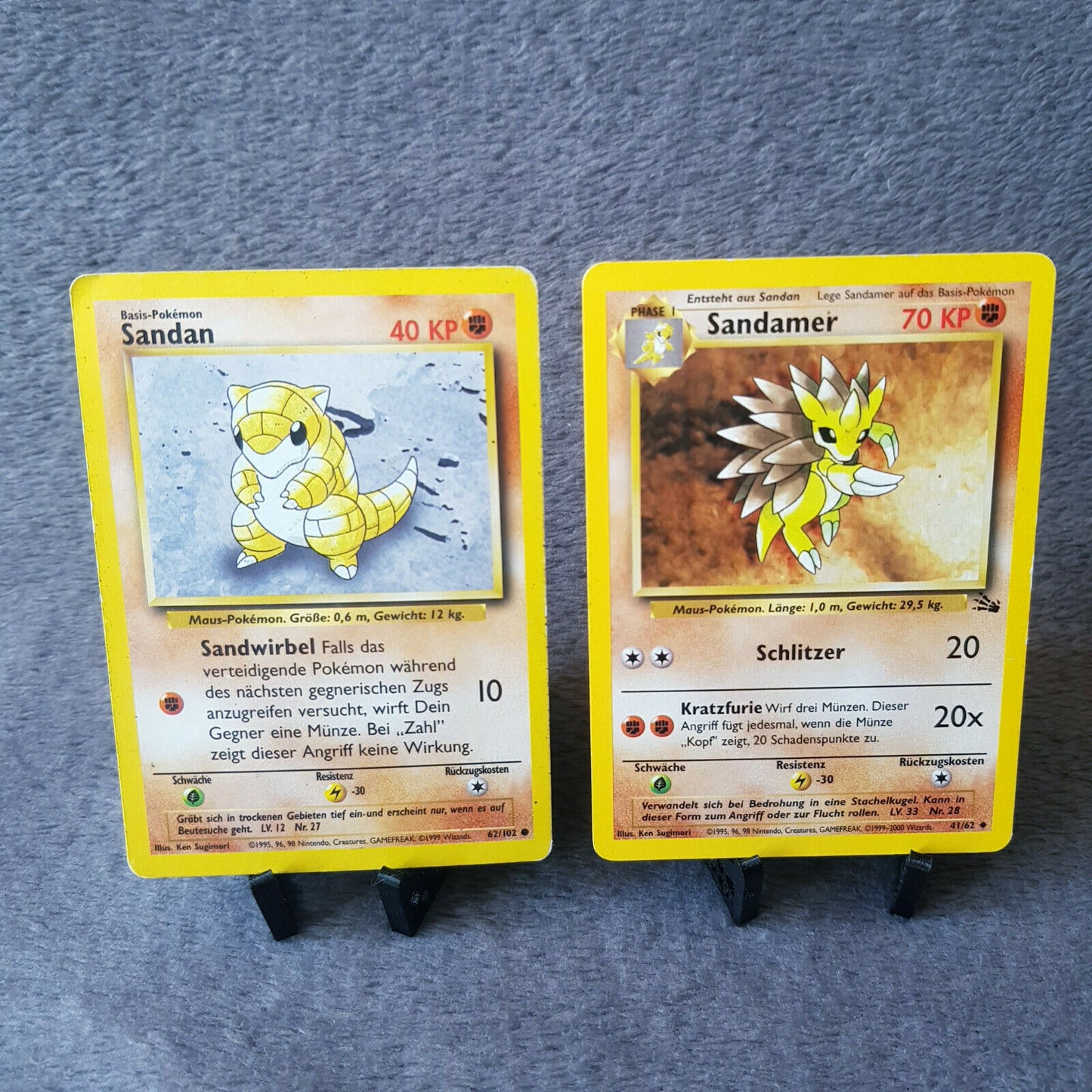 Pokemon Full Set - Sandan 62/102 & Sandamer 41/62 - Base Set 1999 - GOOD