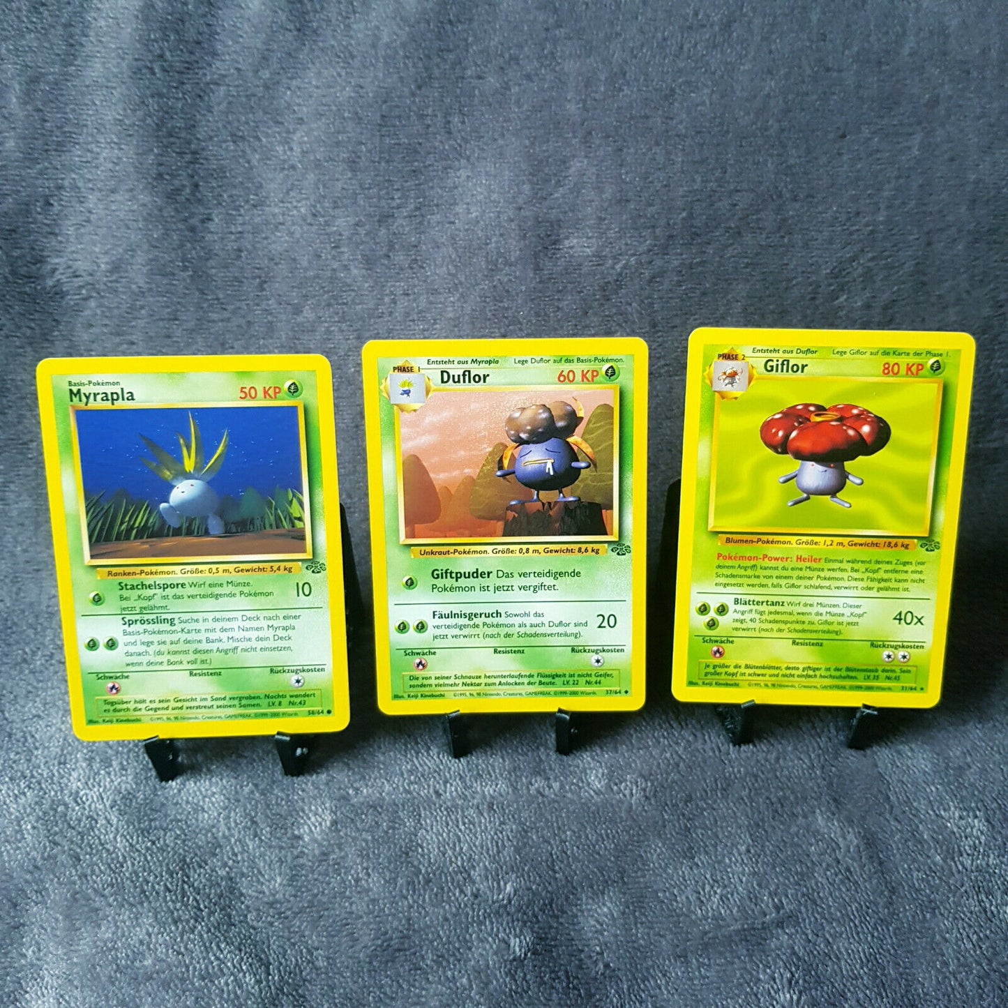 Pokemon Full Set - Myrapla 58/64 Duflor 37/64 Giflor 31/64 Dschungel Set (2000)