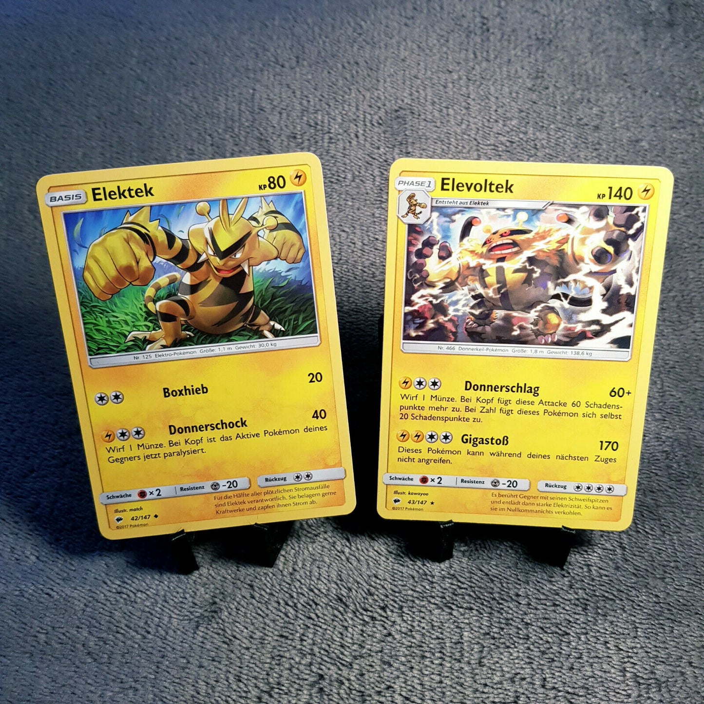 Pokemon Karten | Elektek 42/147 & Elevoltek 43/147 rare | deutsch | mint
