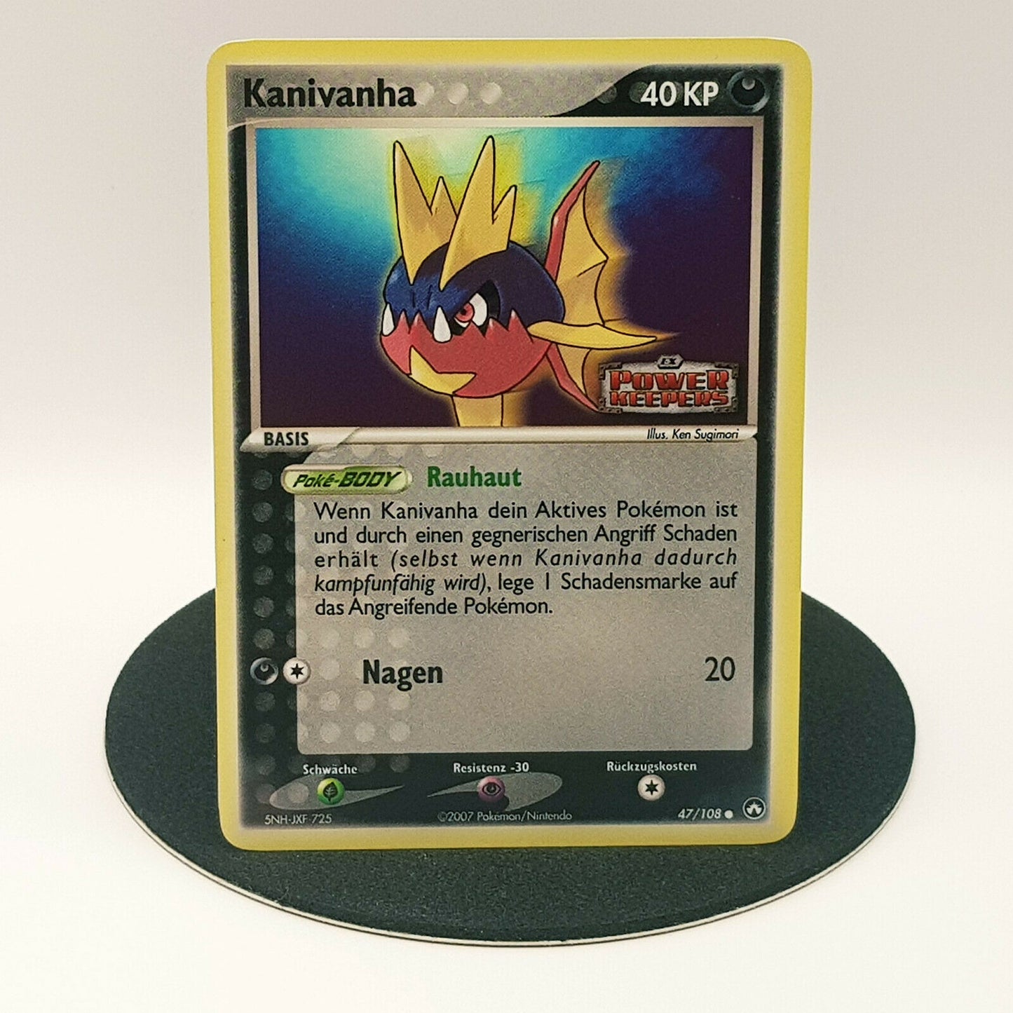 Pokemon Karte Kanivanha 47/108 holo EX Power Keepers stamp 2007 DE