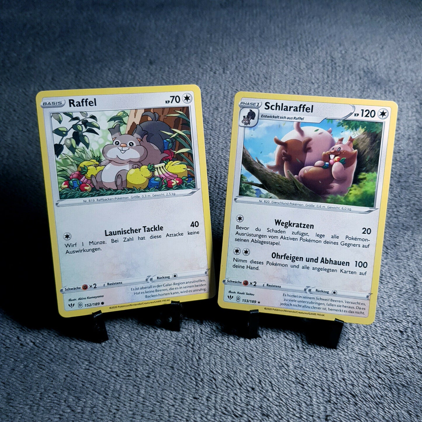 Pokemon Karten | Raffel 152/189 & Schlaraffel 153/189 rare | Mint | PSA