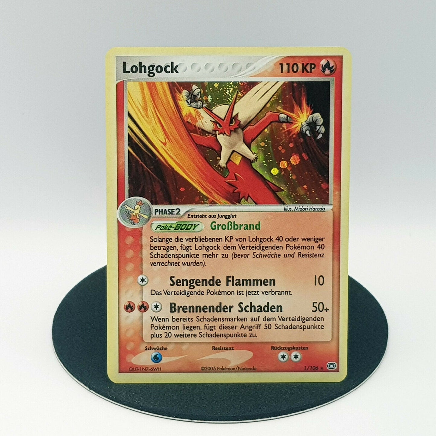 Pokemon Karte Lohgock 1/106 rare holo Diamant & Perl 2008 DE Near Mint