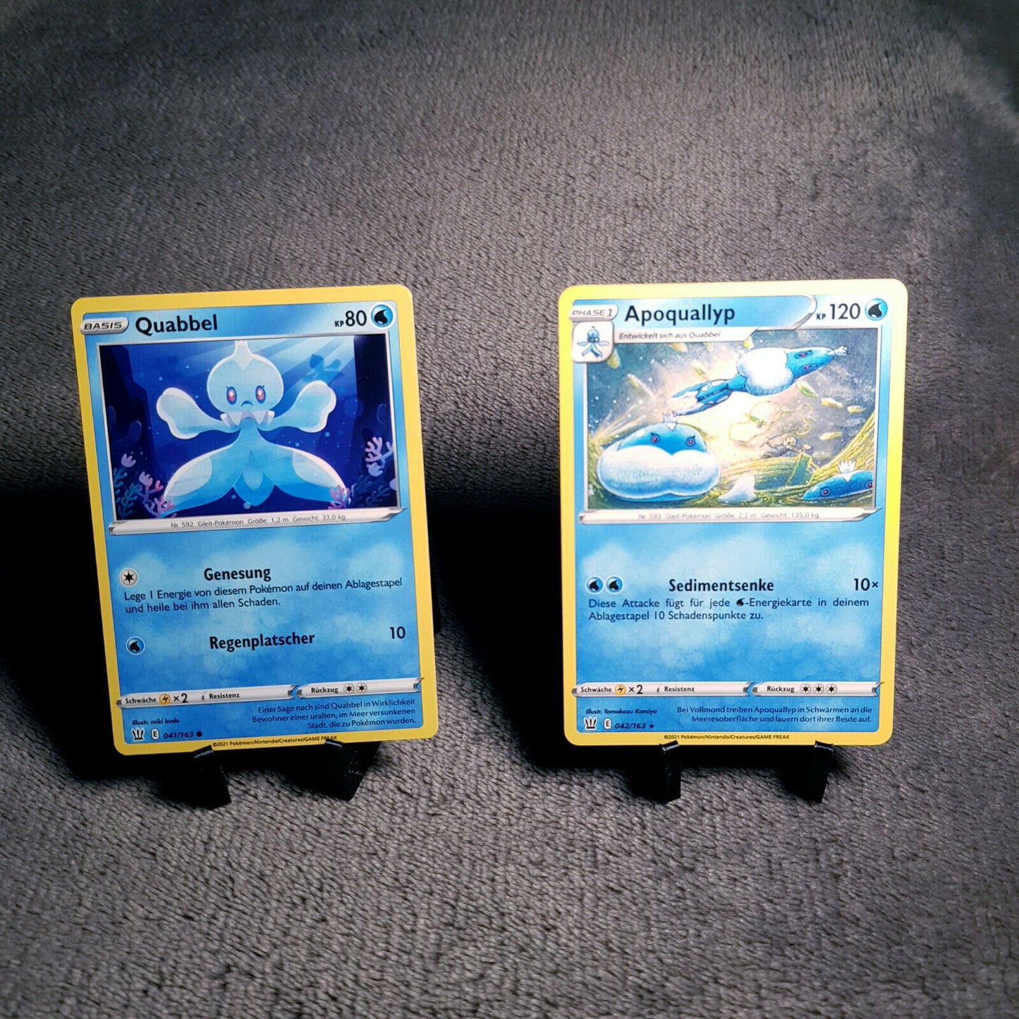 Pokemon Karten | Quabbel 41/163 & Apoquallyp 42/163 rare | deutsch | mint