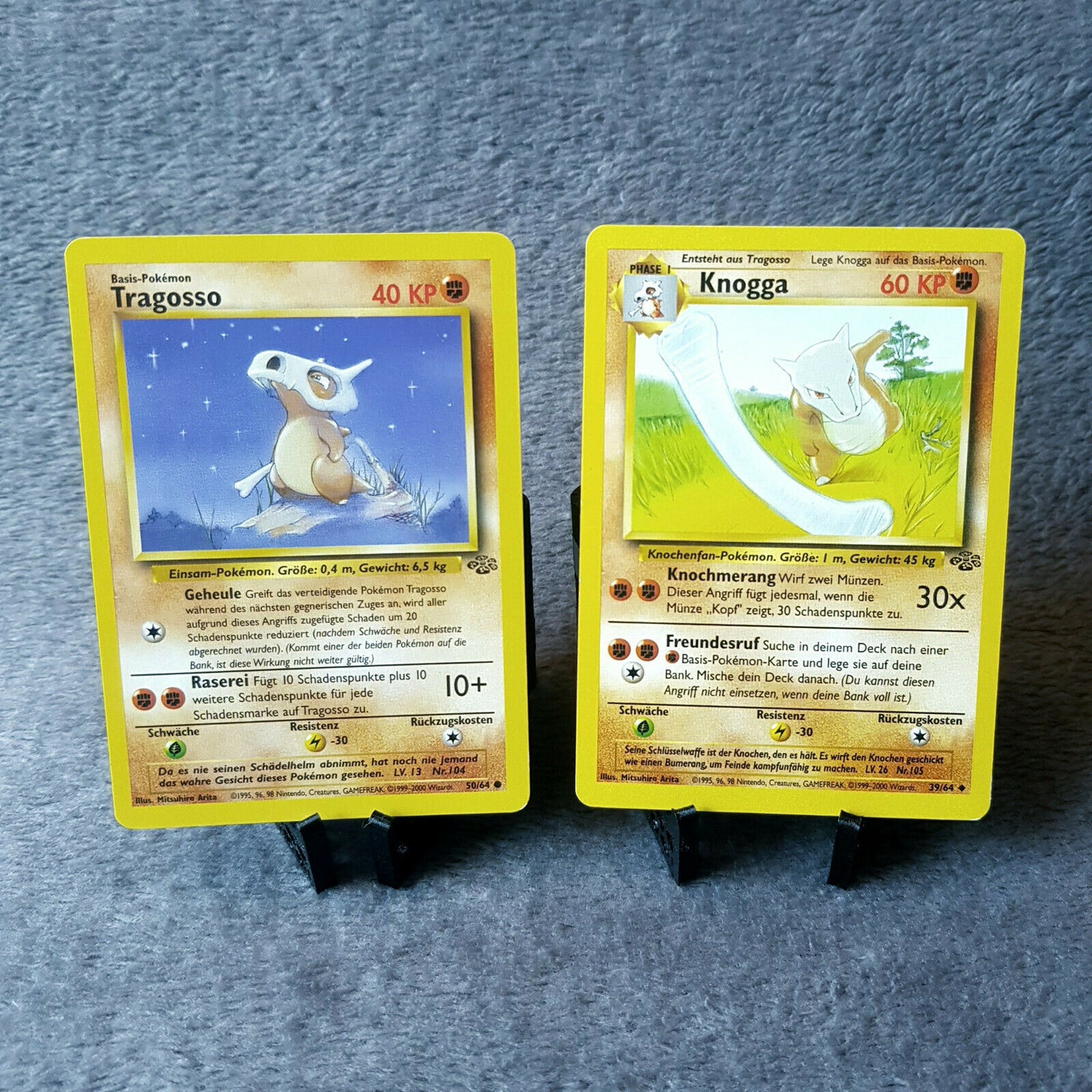 Pokemon - Tragosso 50/64 & Knogga 39/64 - Dschungel Set 2000 - NEAR MINT