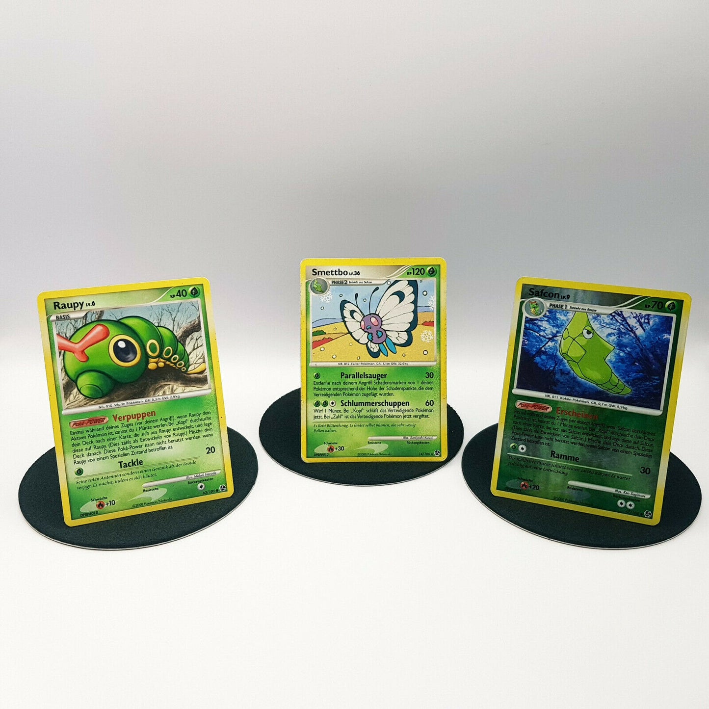 Pokemon Karten Raupy 63/106 Safcon 47/106 holo Smettbo 14/106 Diamant Perl 2008