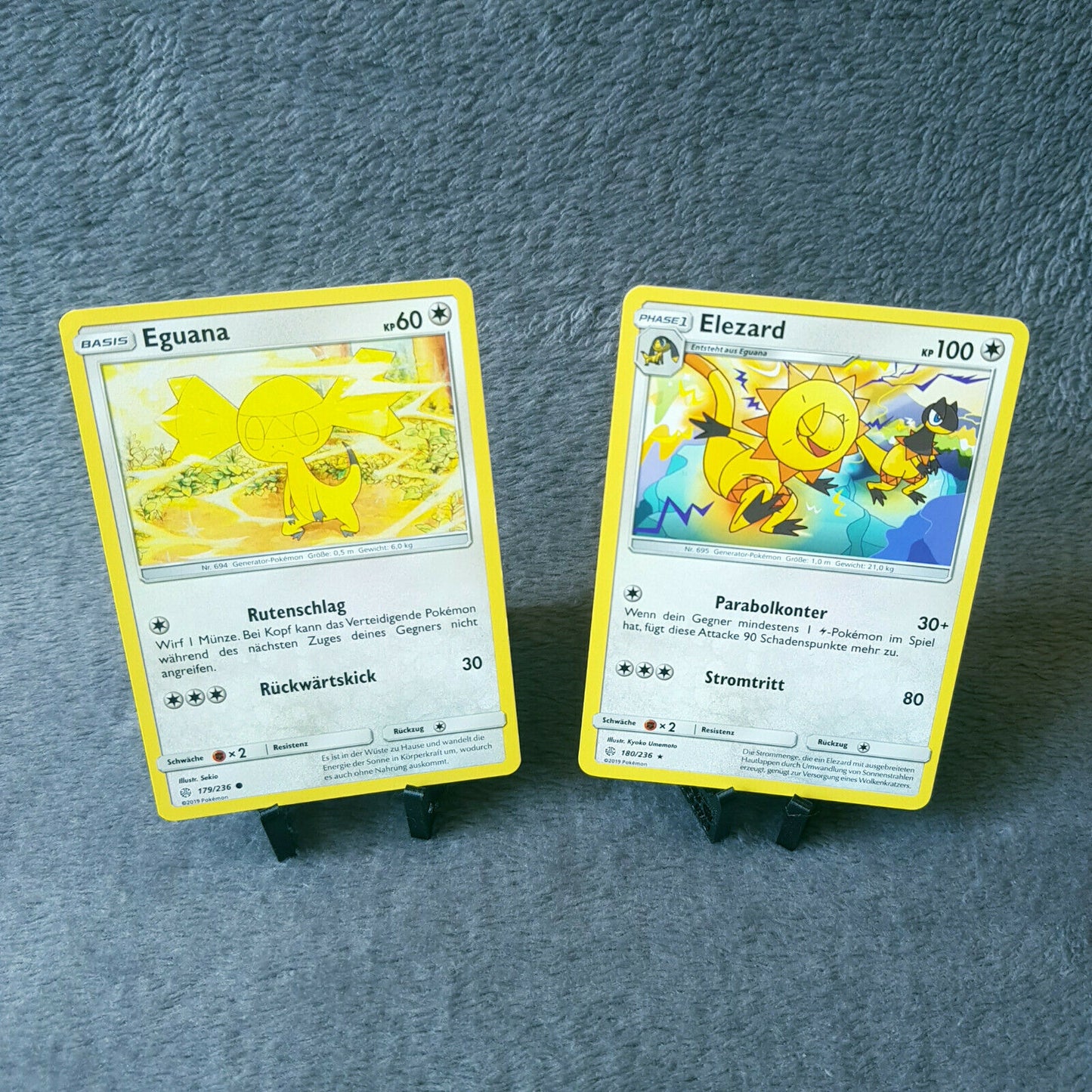 Pokemon - Eguana 179/236 & Elezard 180/236 - S & M - Welten im Wandel 2019