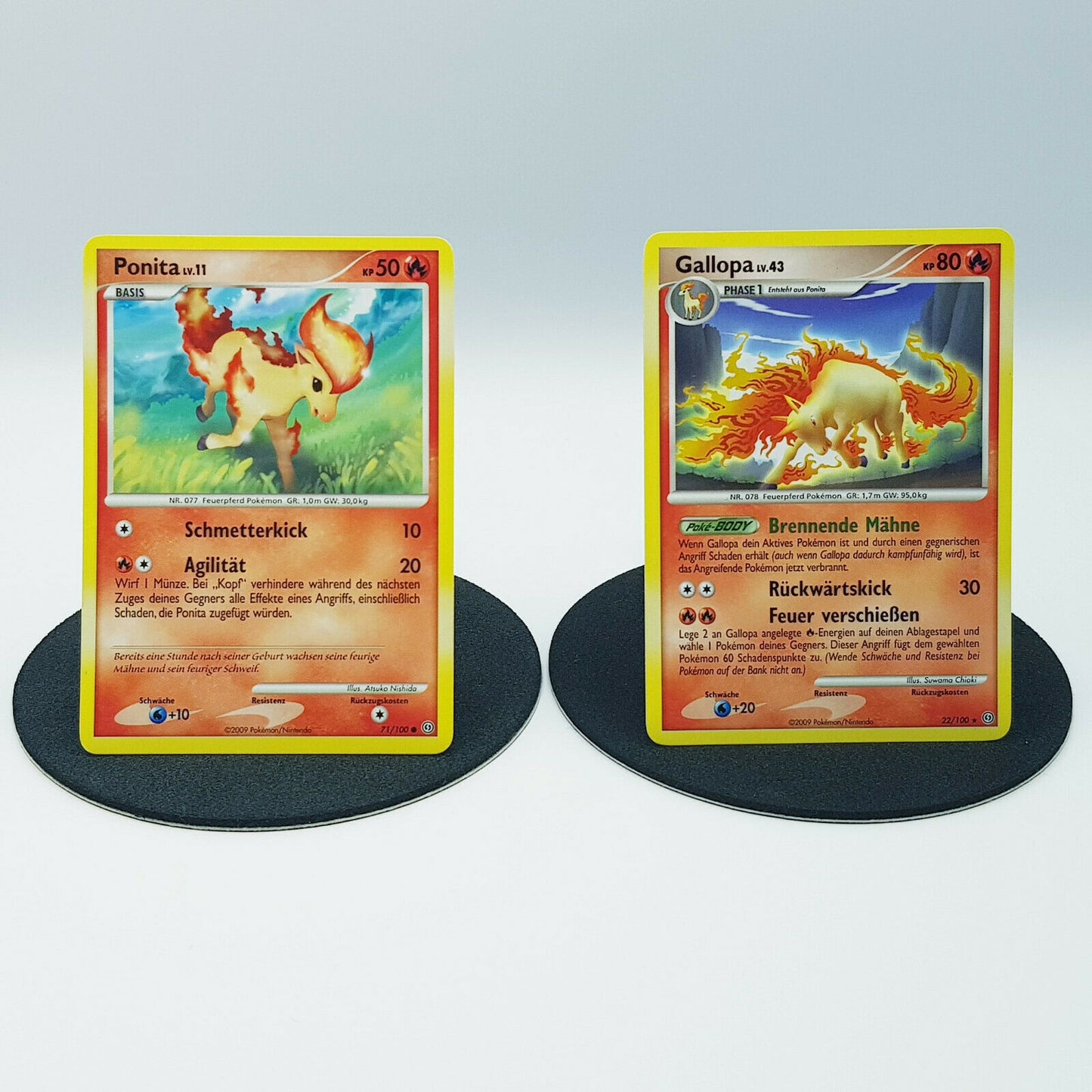 Pokemon Karten Ponita 71/100 & Gallopa 22/100 Diamant & Perl Sturmtief 2009