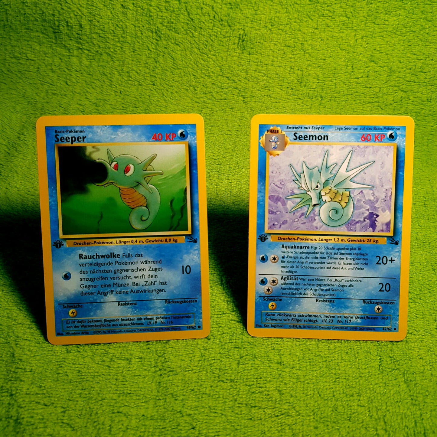 Pokemon Full Set - Seeper 49/62 Seemon 42/62 - 1. Edition - Mint