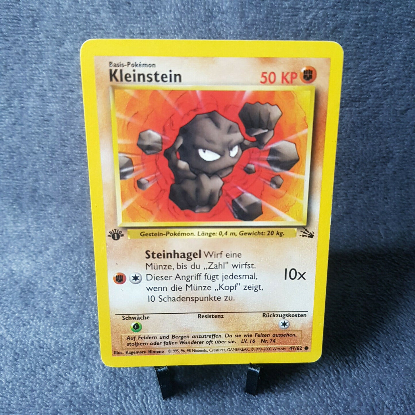 Pokemon - Kleinstein 47/62 - 1. Edition - Fossil Set (2000) - NEAR MINT