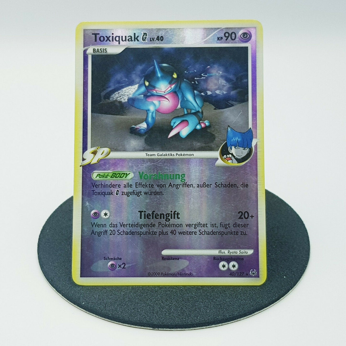 Pokemon Card Toxiquak 40/127 reverse holo rare Platin 2009 near mint