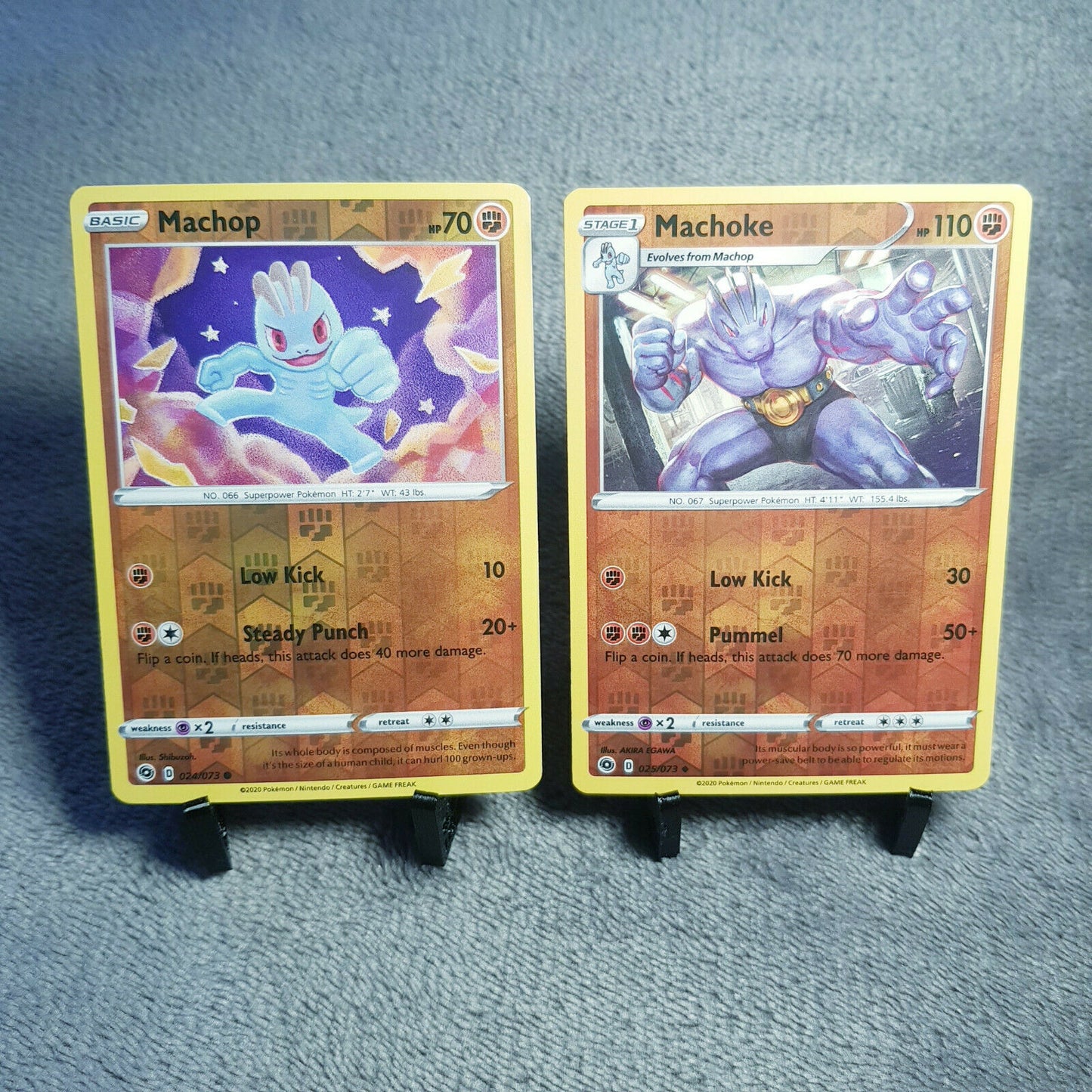 Pokemon Karten | Machop 24/73 holo & Machoke 25/73 holo | mint